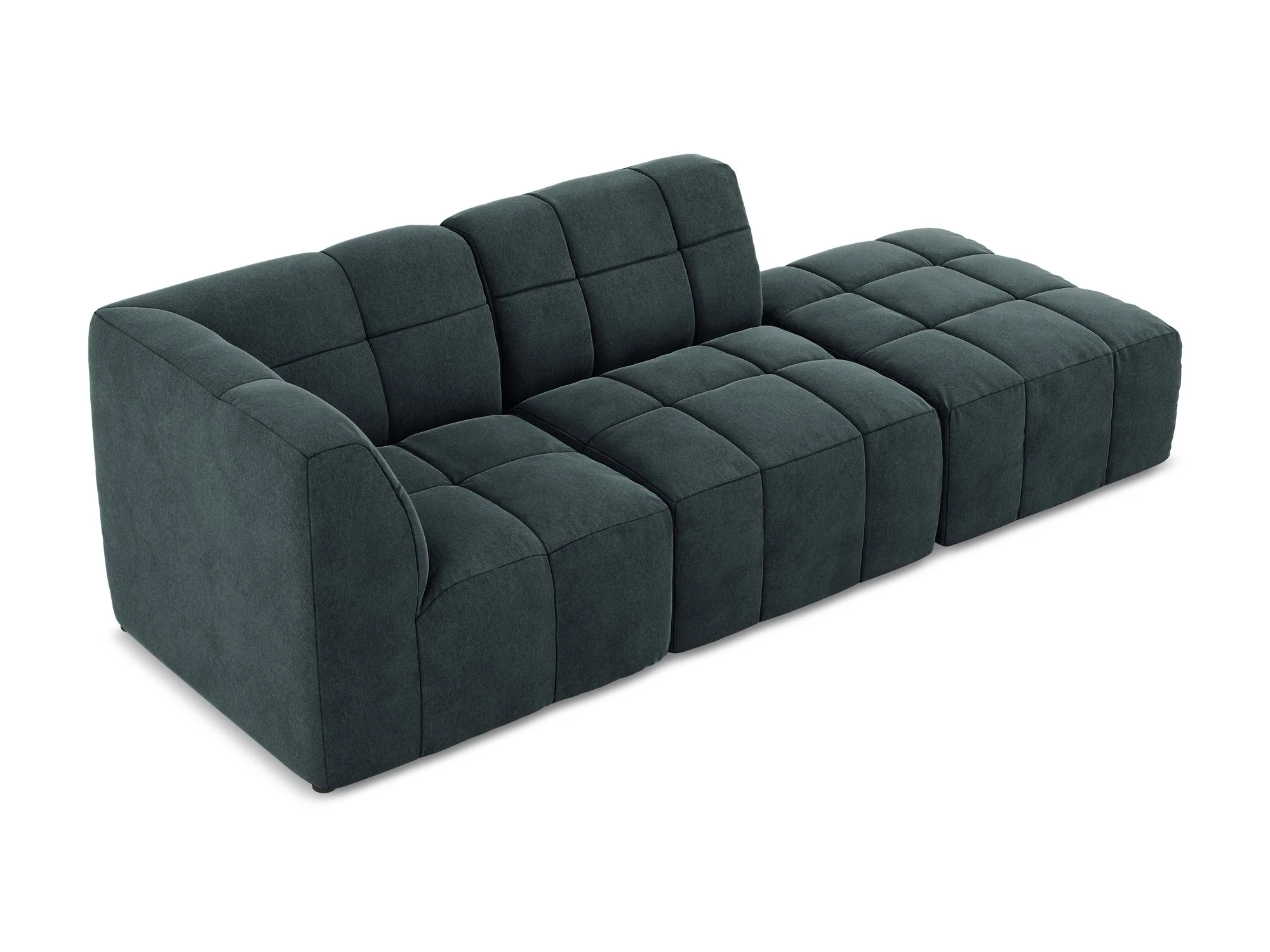 Sofa modułowa aksamitna lewostronna otwarta 3-osobowa ALOHA morski - Image 4