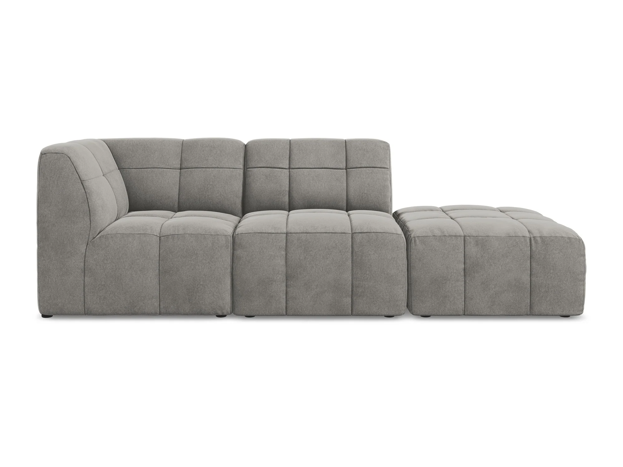 Sofa modułowa aksamitna lewostronna otwarta 3-osobowa ALOHA szary - Image 3