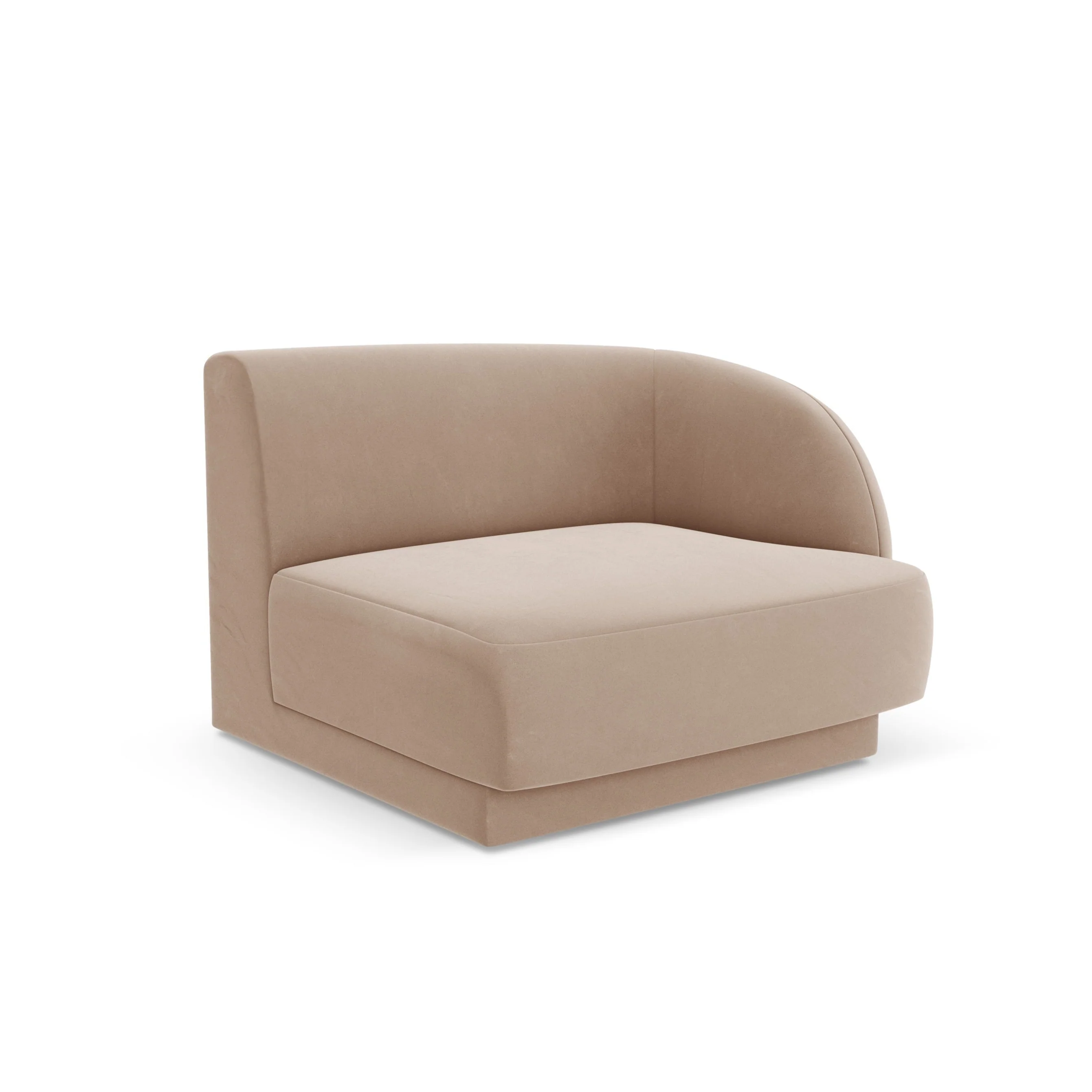 Sofa modułowa aksamitna MILEY - moduł prawostronny cappuccino - Image 2