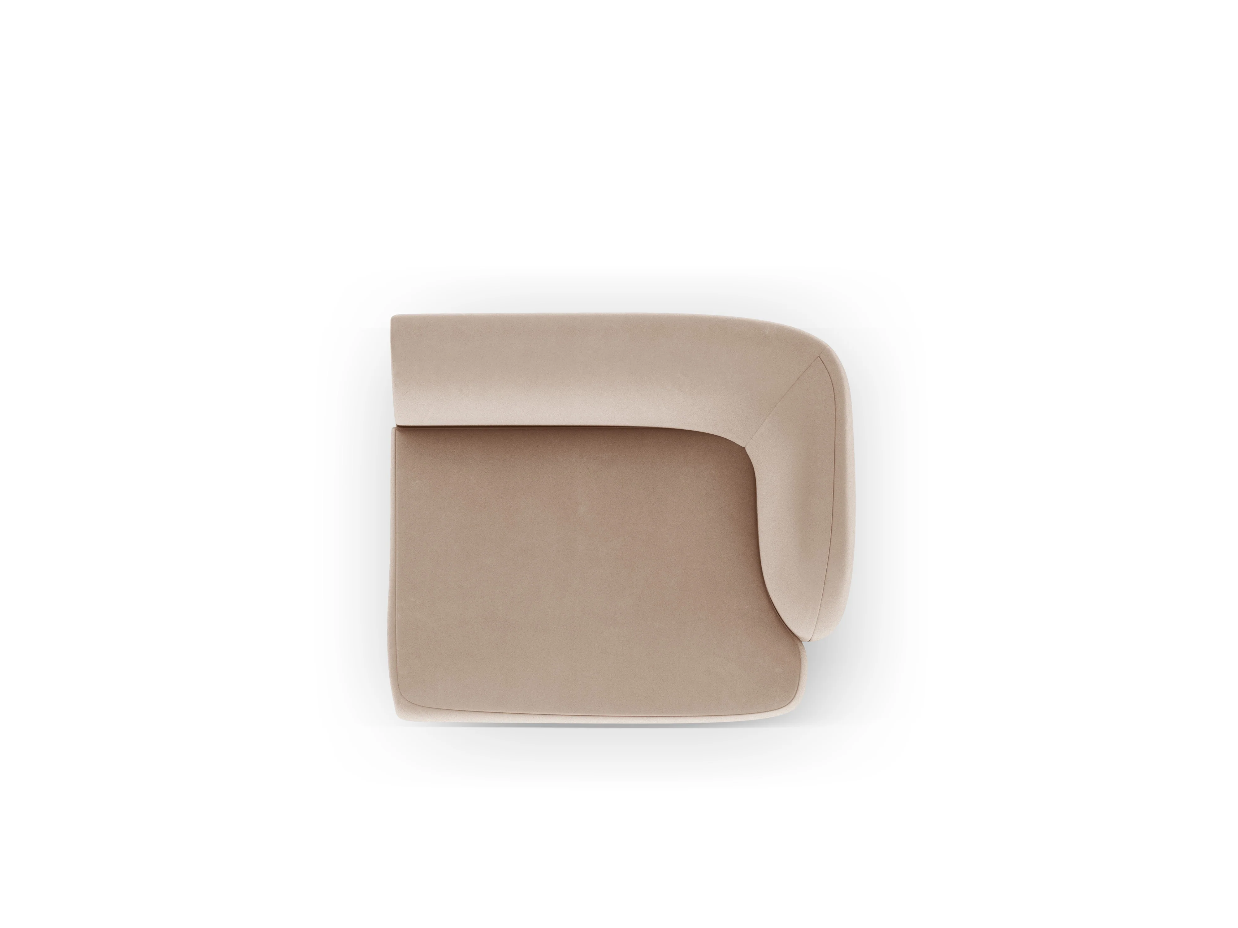 Sofa modułowa aksamitna MILEY - moduł prawostronny cappuccino - Image 3
