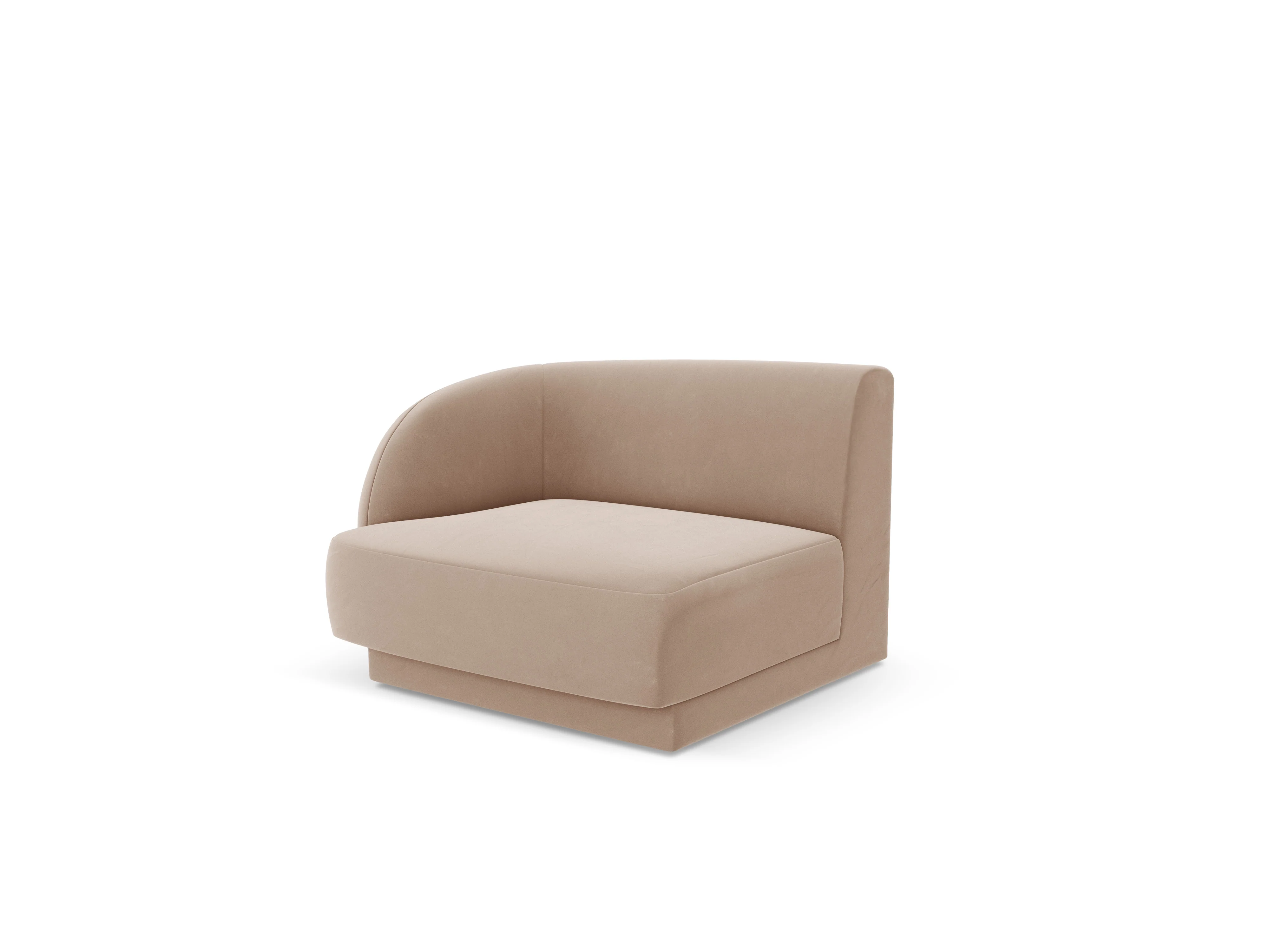 Sofa modułowa aksamitna MILEY - moduł lewostronny cappuccino - Image 4