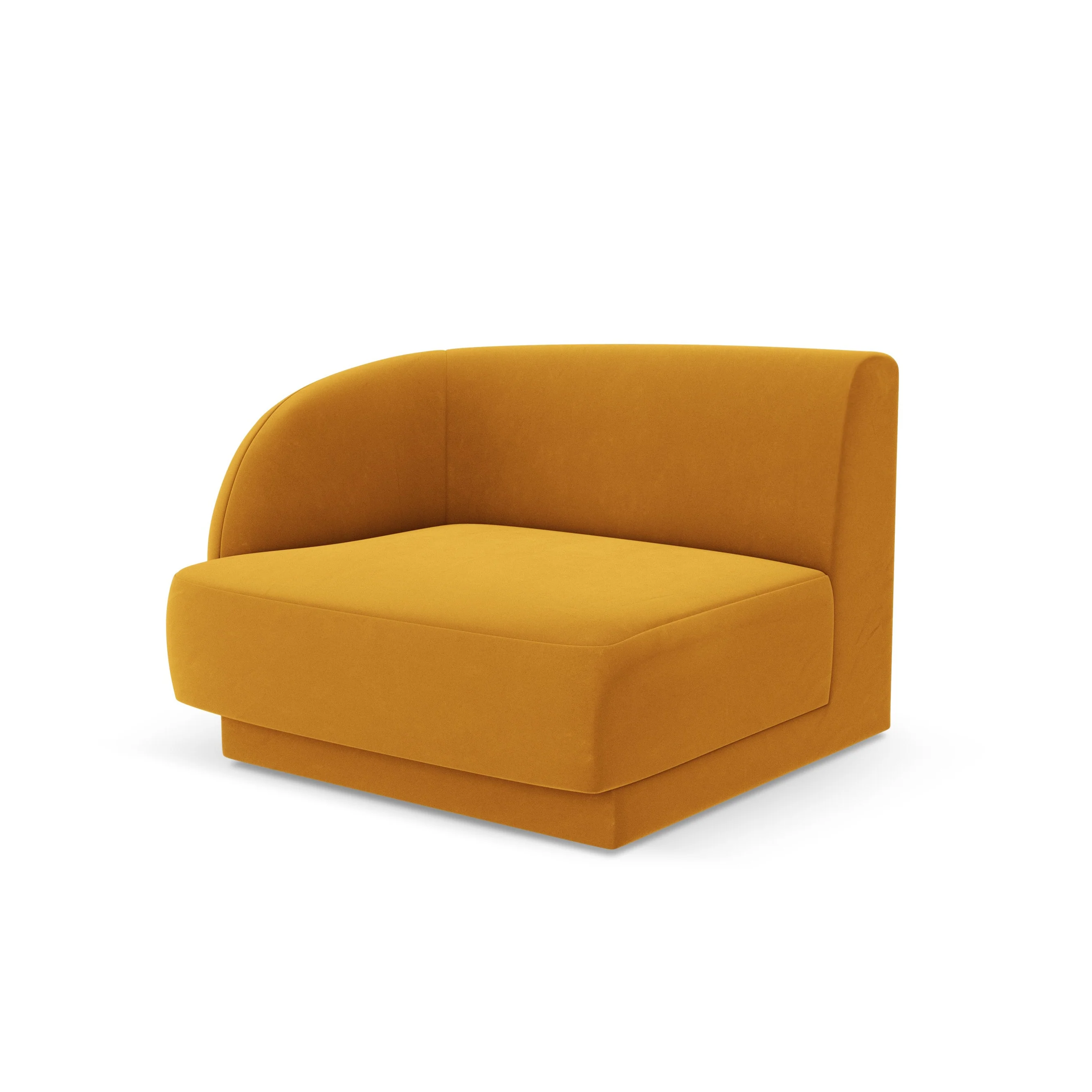 Sofa modułowa aksamitna MILEY - moduł lewostronny żółty - Image 2