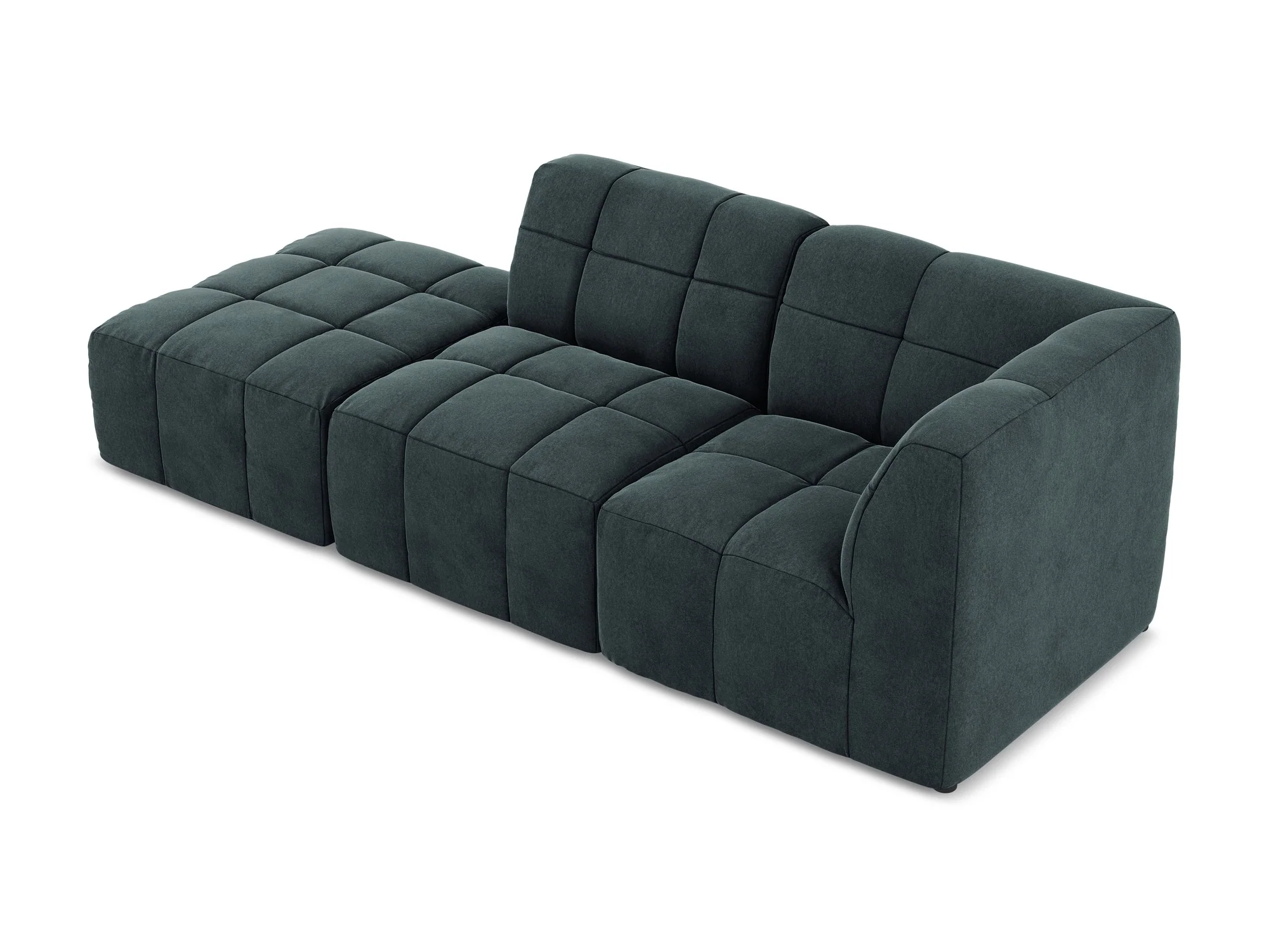 Sofa modułowa aksamitna prawostronna otwarta 3-osobowa ALOHA morski - Image 4