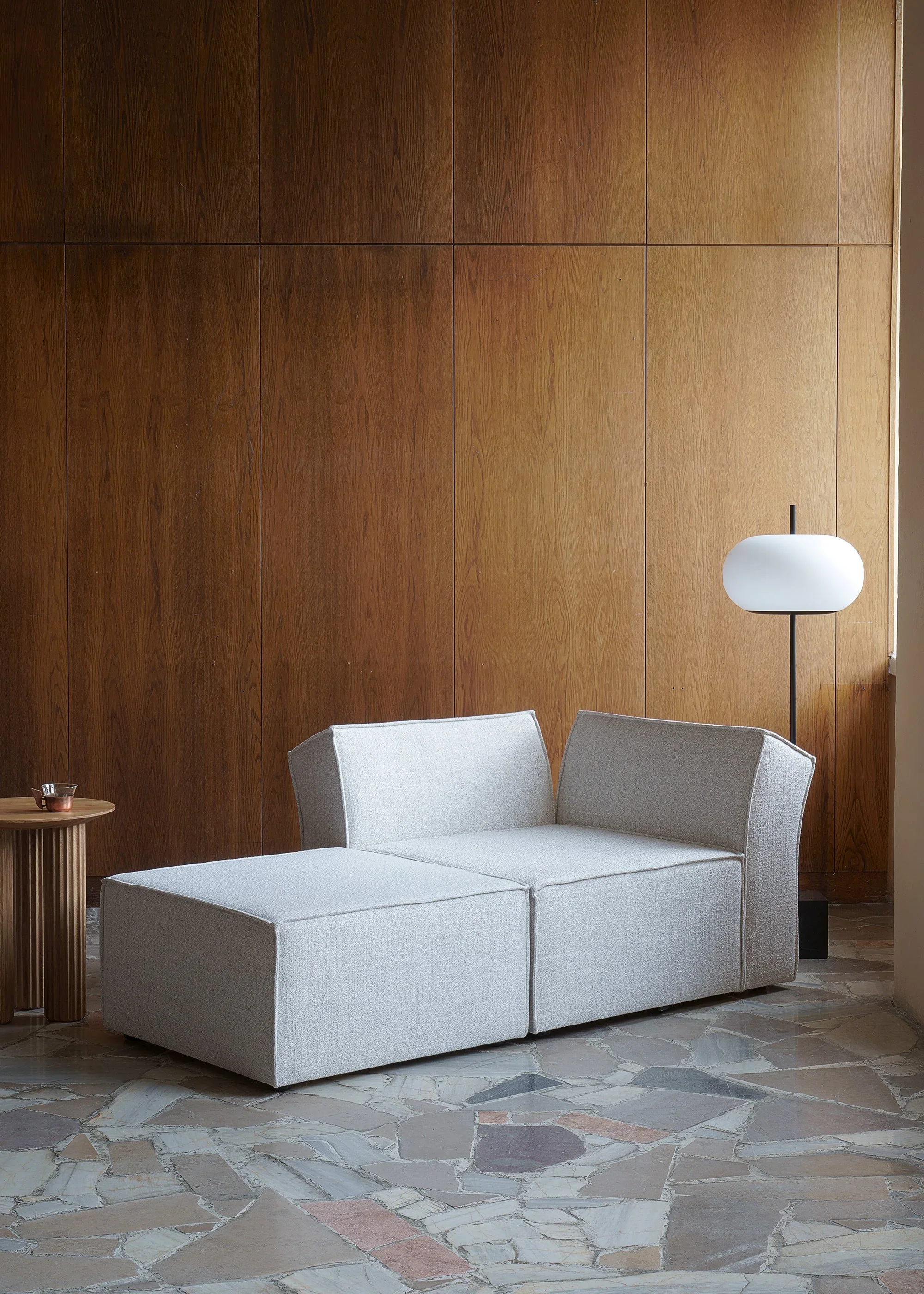 Sofa modułowa ANDO - puf jasnoszary - Image 3