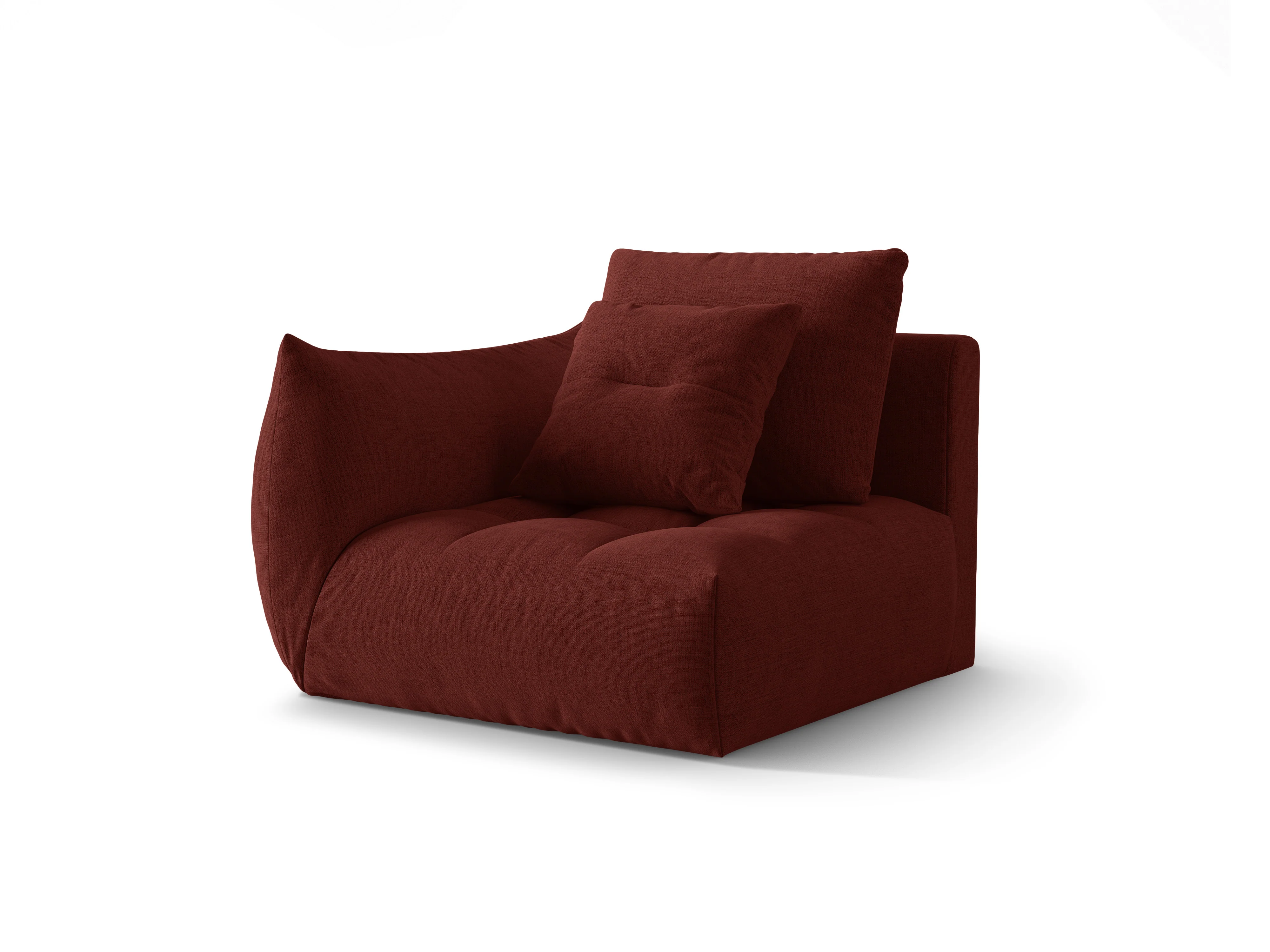 Sofa modułowa BLOOM - element lewostronny czerwony szenil - Image 3