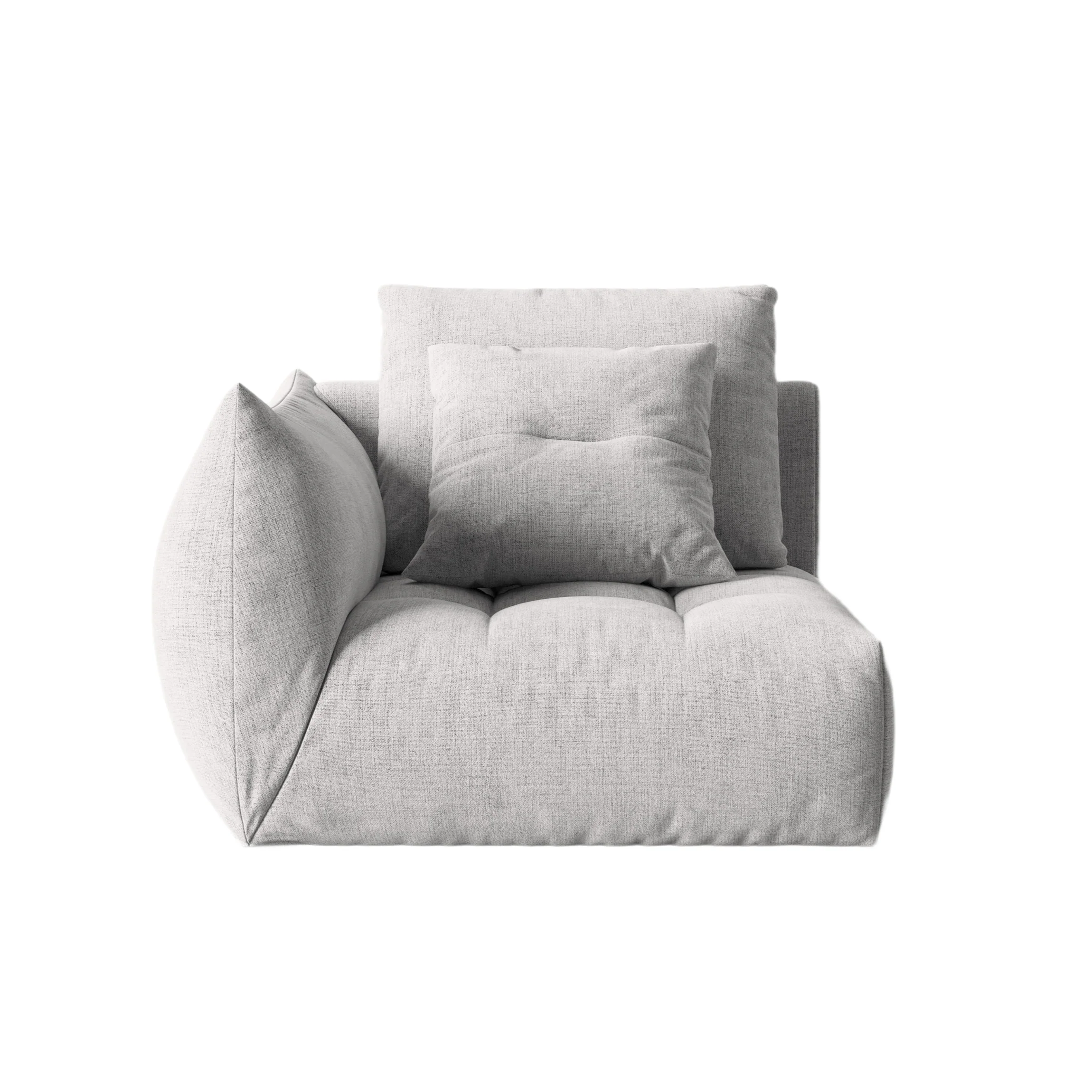 Sofa modułowa BLOOM - element lewostronny srebrny szenil