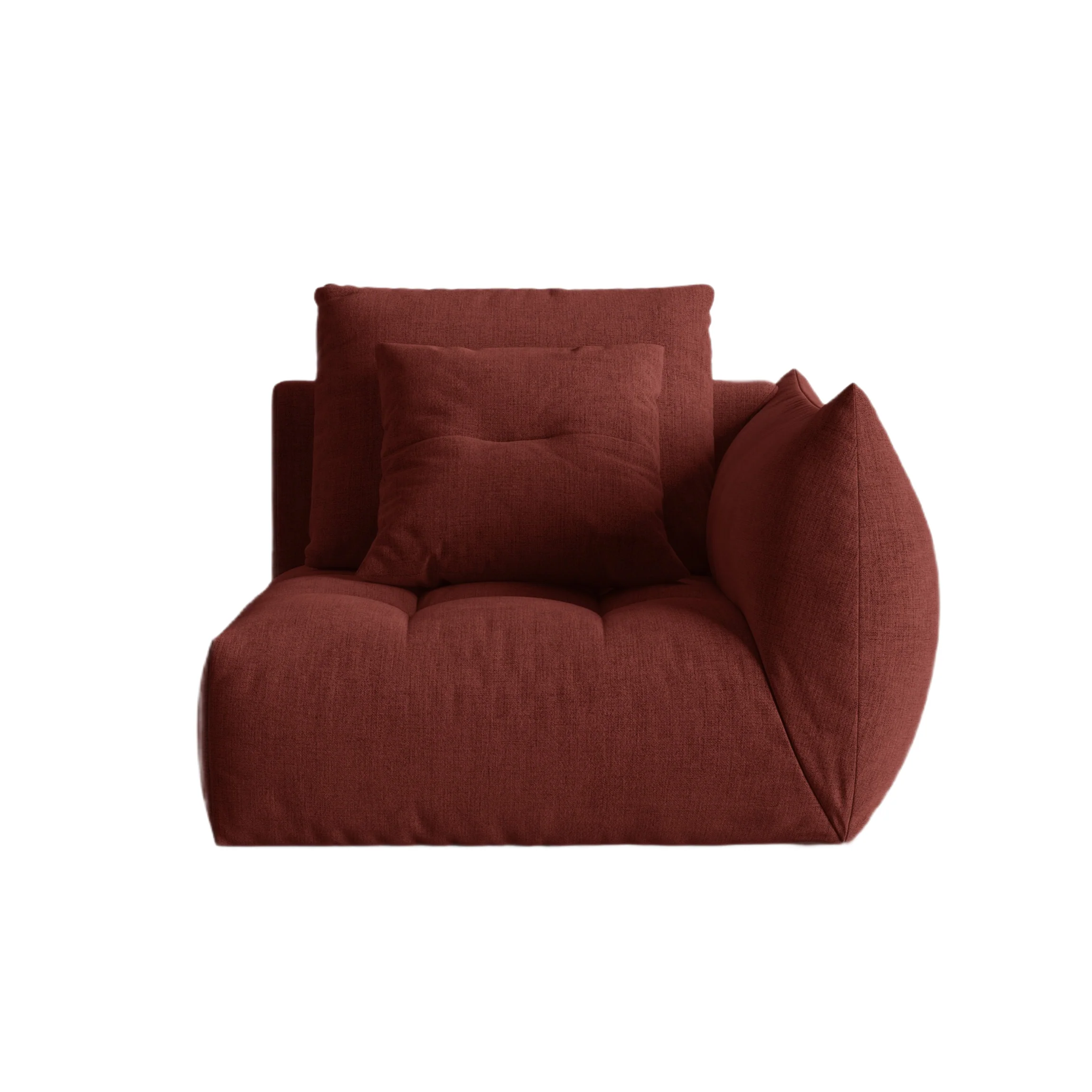 Sofa modułowa BLOOM - element prawostronny czerwony szenil