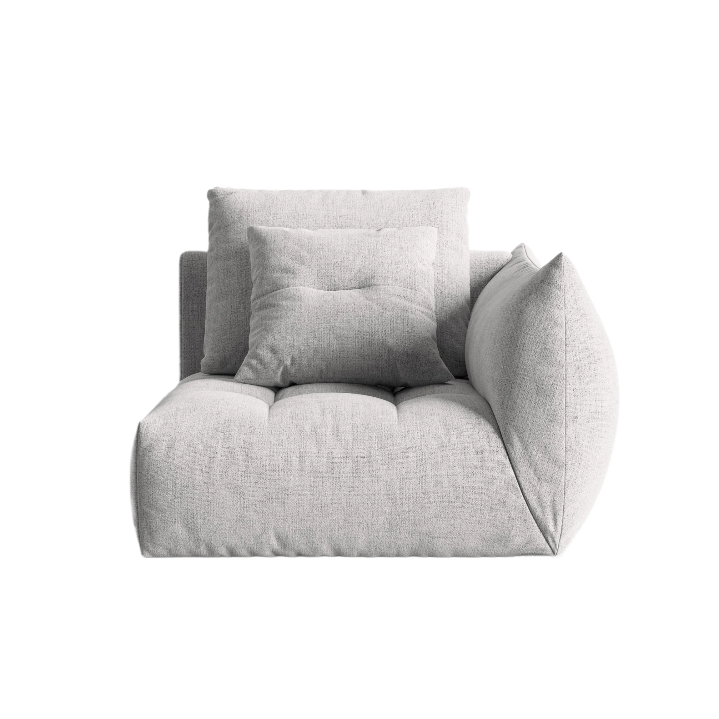 Sofa modułowa BLOOM - element prawostronny srebrny szenil
