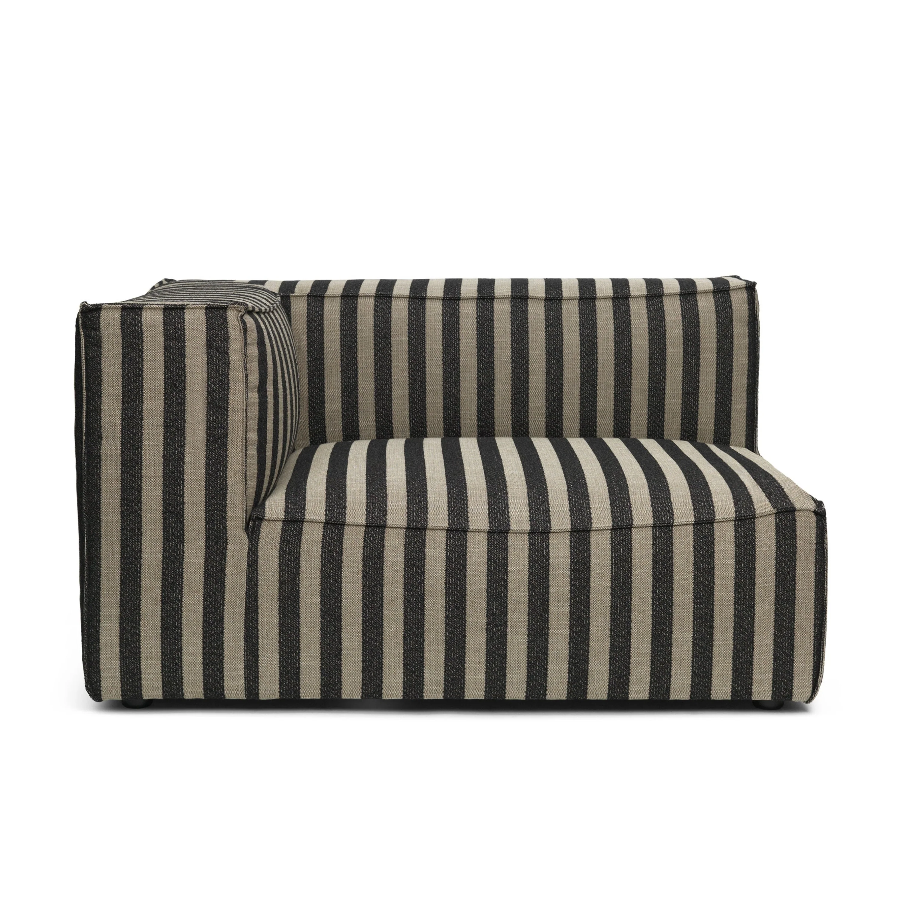Sofa modułowa CATENA Louisiana - element końcowy lewostronny czarny z piaskowym