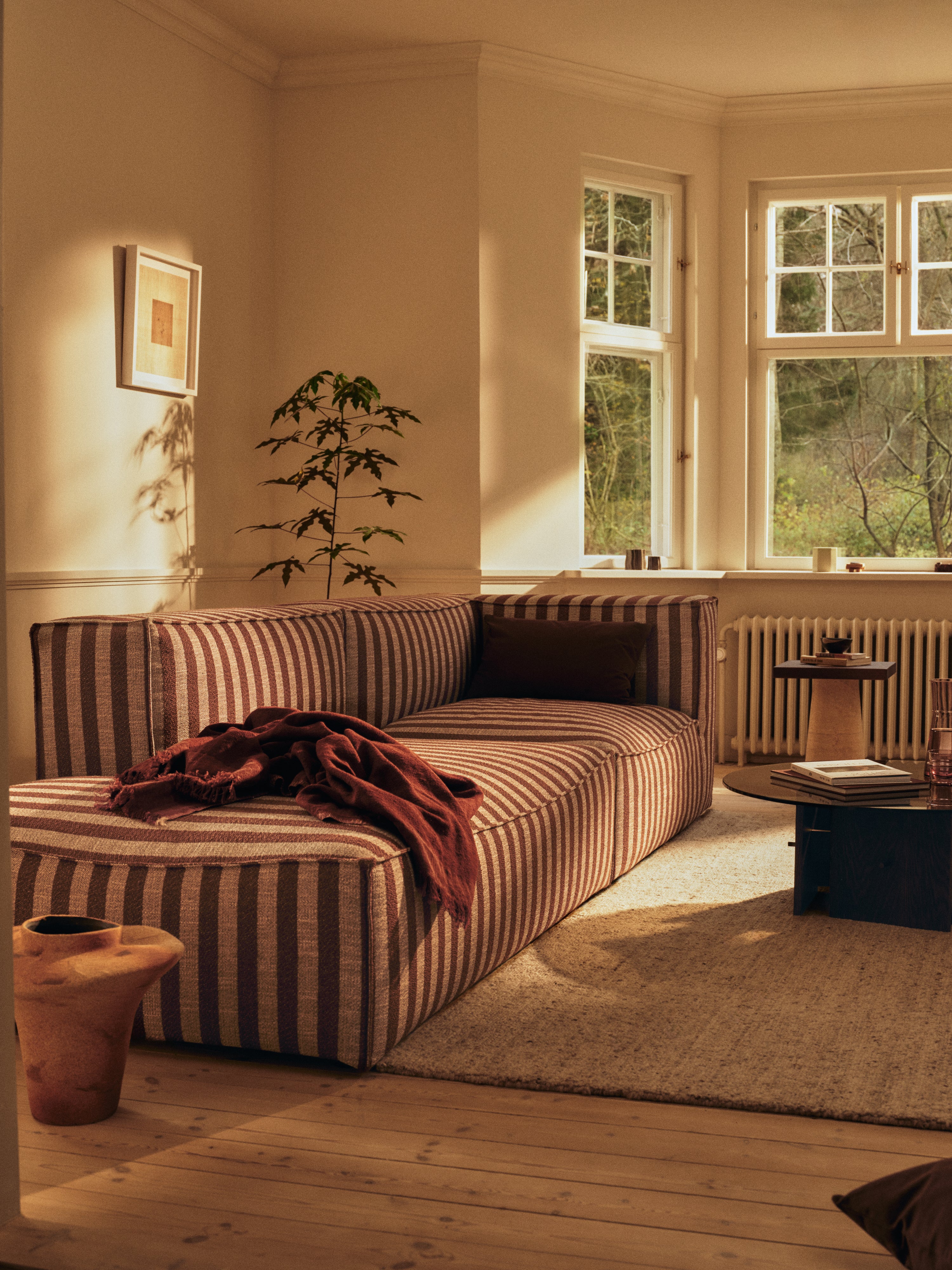 Sofa modułowa CATENA Louisiana - element końcowy otwarty lewostronny czarny z piaskowym - Image 2