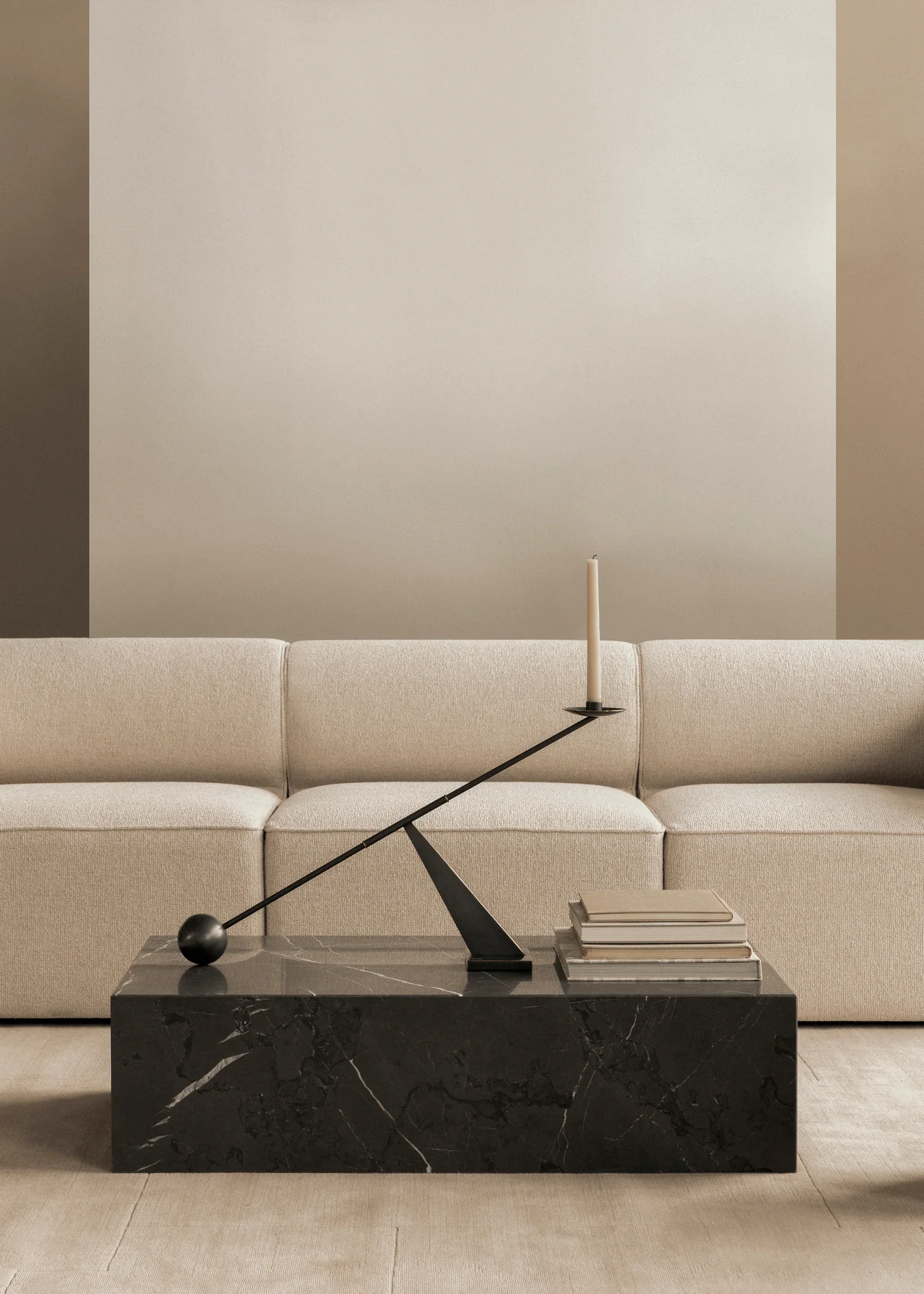 Sofa modułowa EAVE - moduł narożny lewostronny kremowy - Image 5