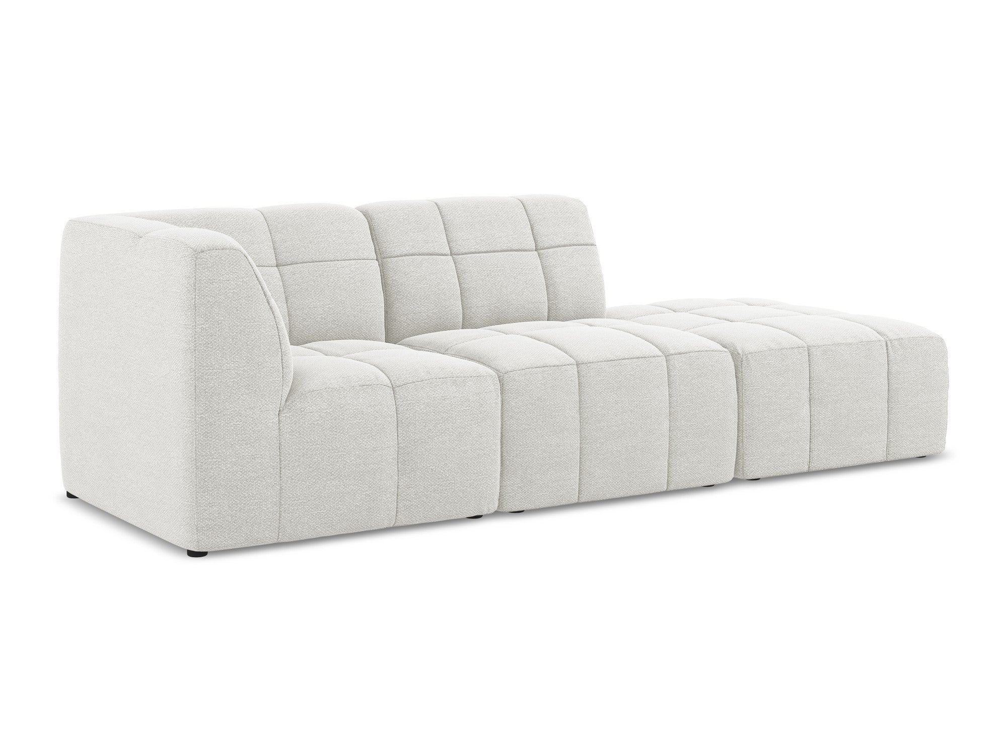 Sofa modułowa lewostronna otwarta 3-osobowa ALOHA biały boucle