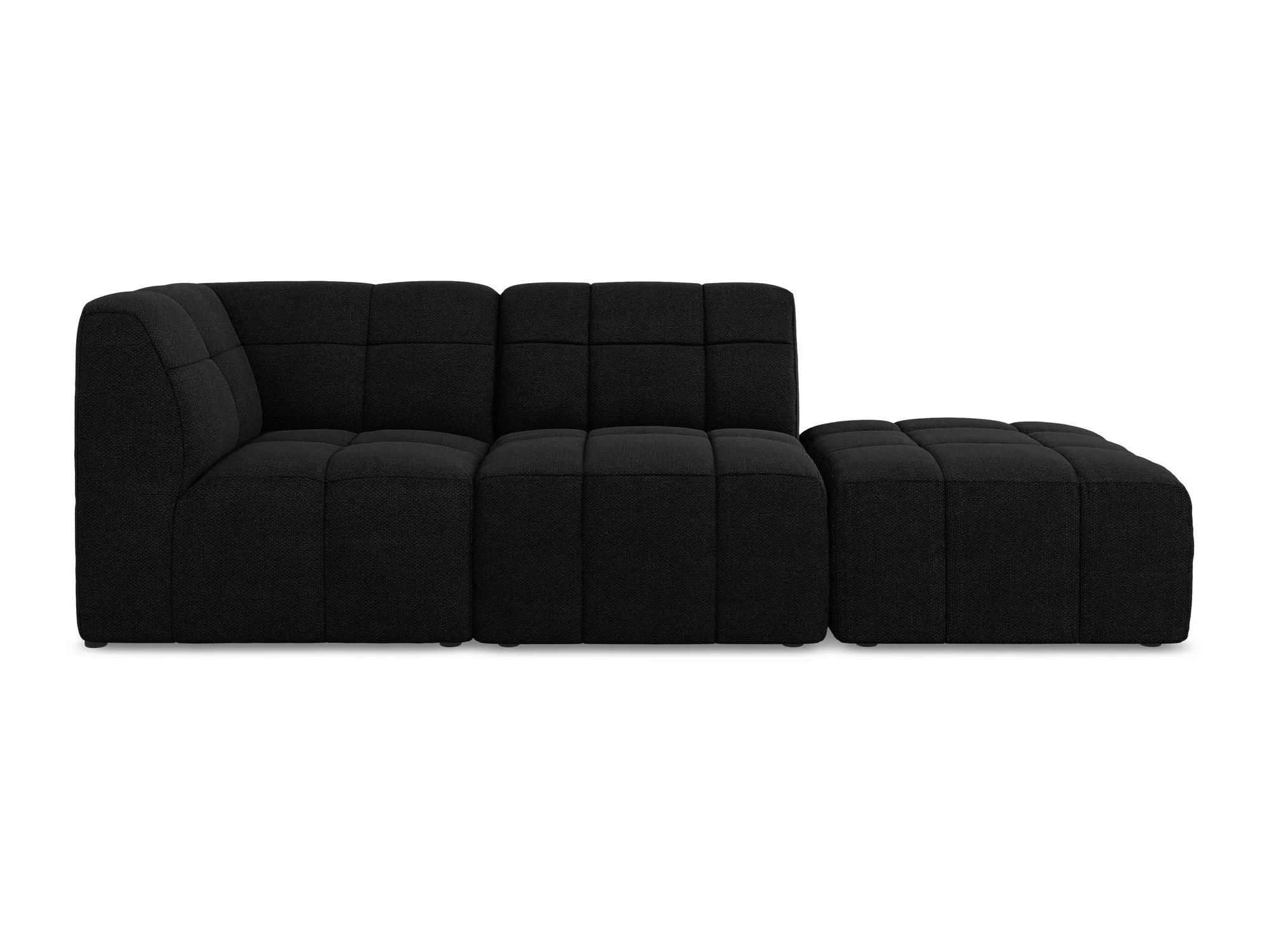 Sofa modułowa lewostronna otwarta 3-osobowa ALOHA czarny boucle - Image 3