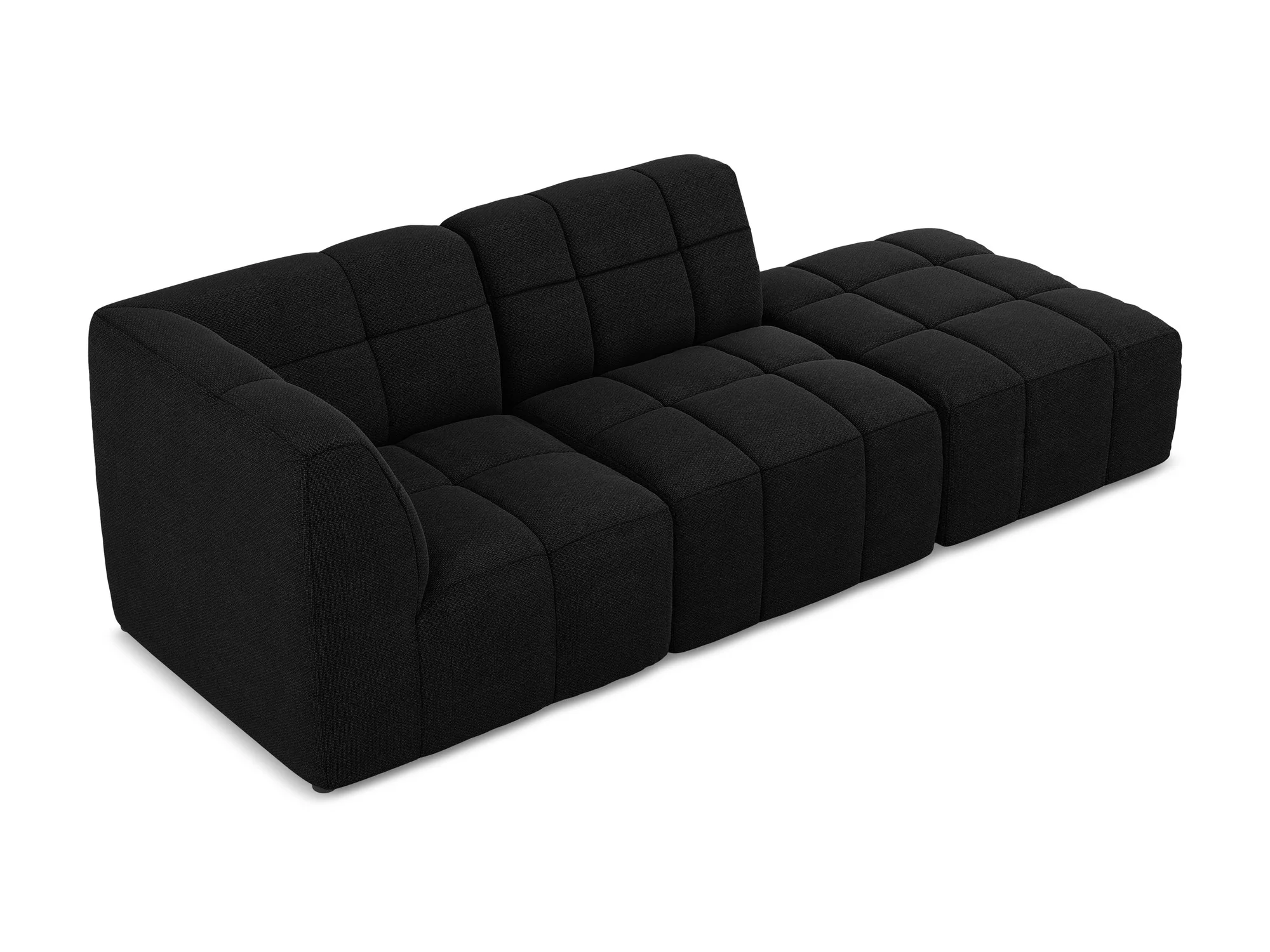 Sofa modułowa lewostronna otwarta 3-osobowa ALOHA czarny boucle - Image 4