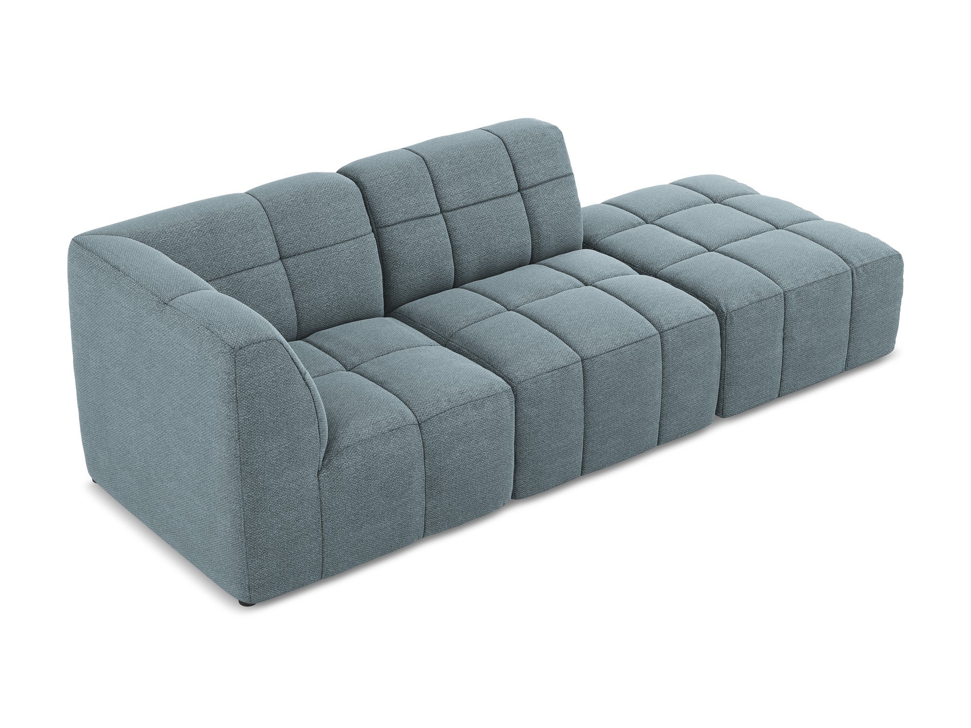 Sofa modułowa lewostronna otwarta 3-osobowa ALOHA dżinsowy niebieski boucle - Image 4