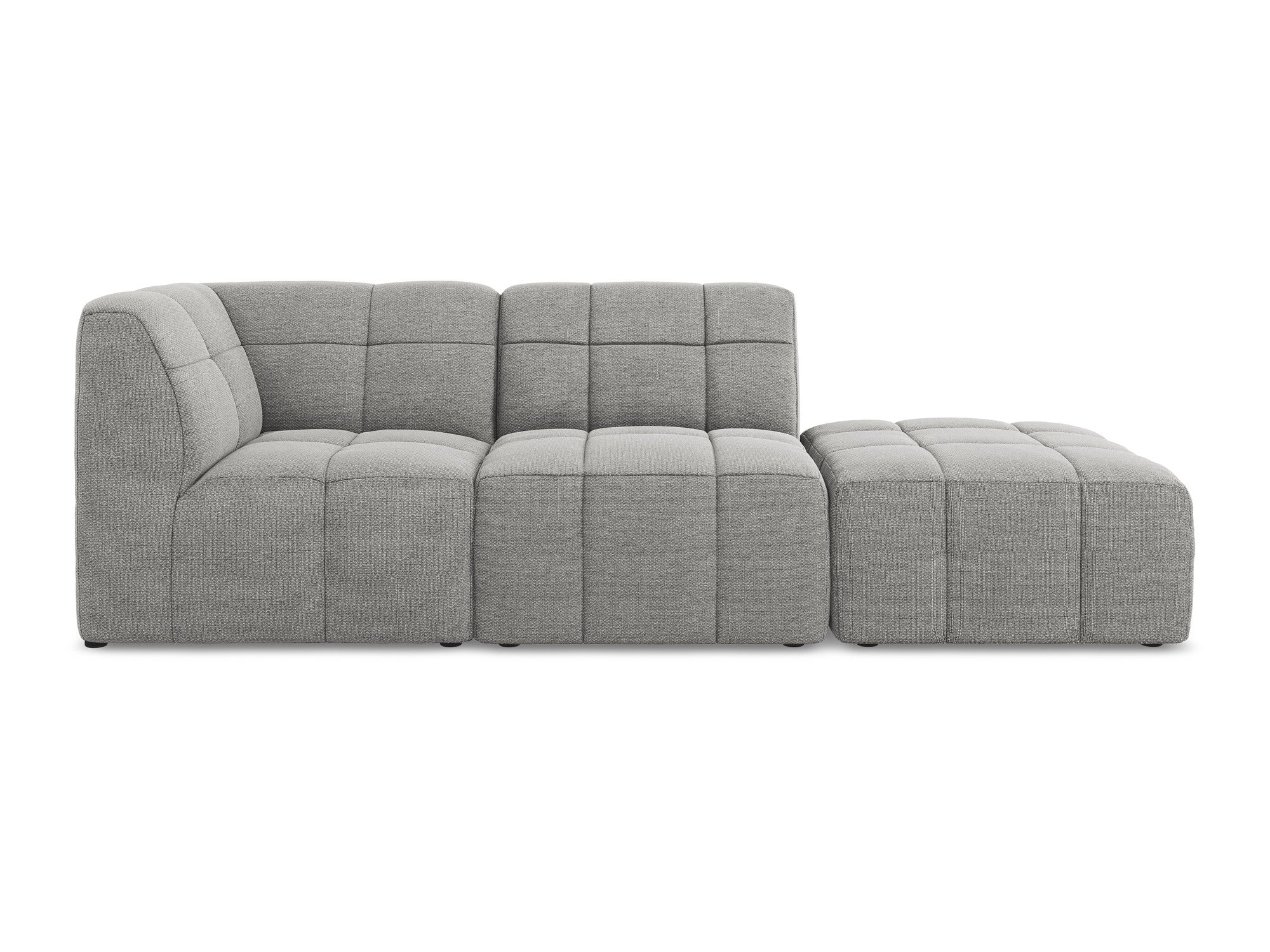 Sofa modułowa lewostronna otwarta 3-osobowa ALOHA jasnoszary boucle - Image 3