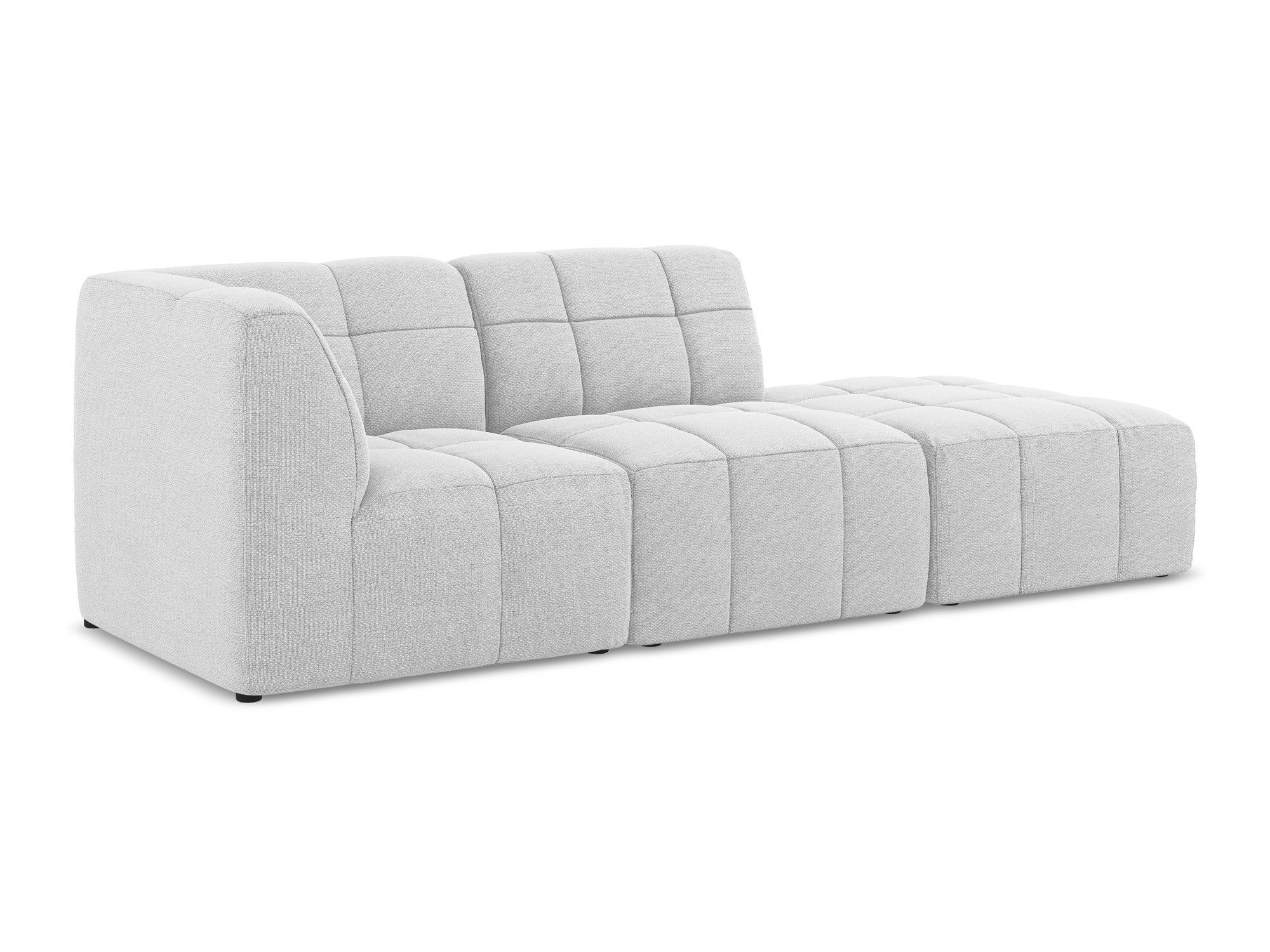 Sofa modułowa lewostronna otwarta 3-osobowa ALOHA srebrny boucle