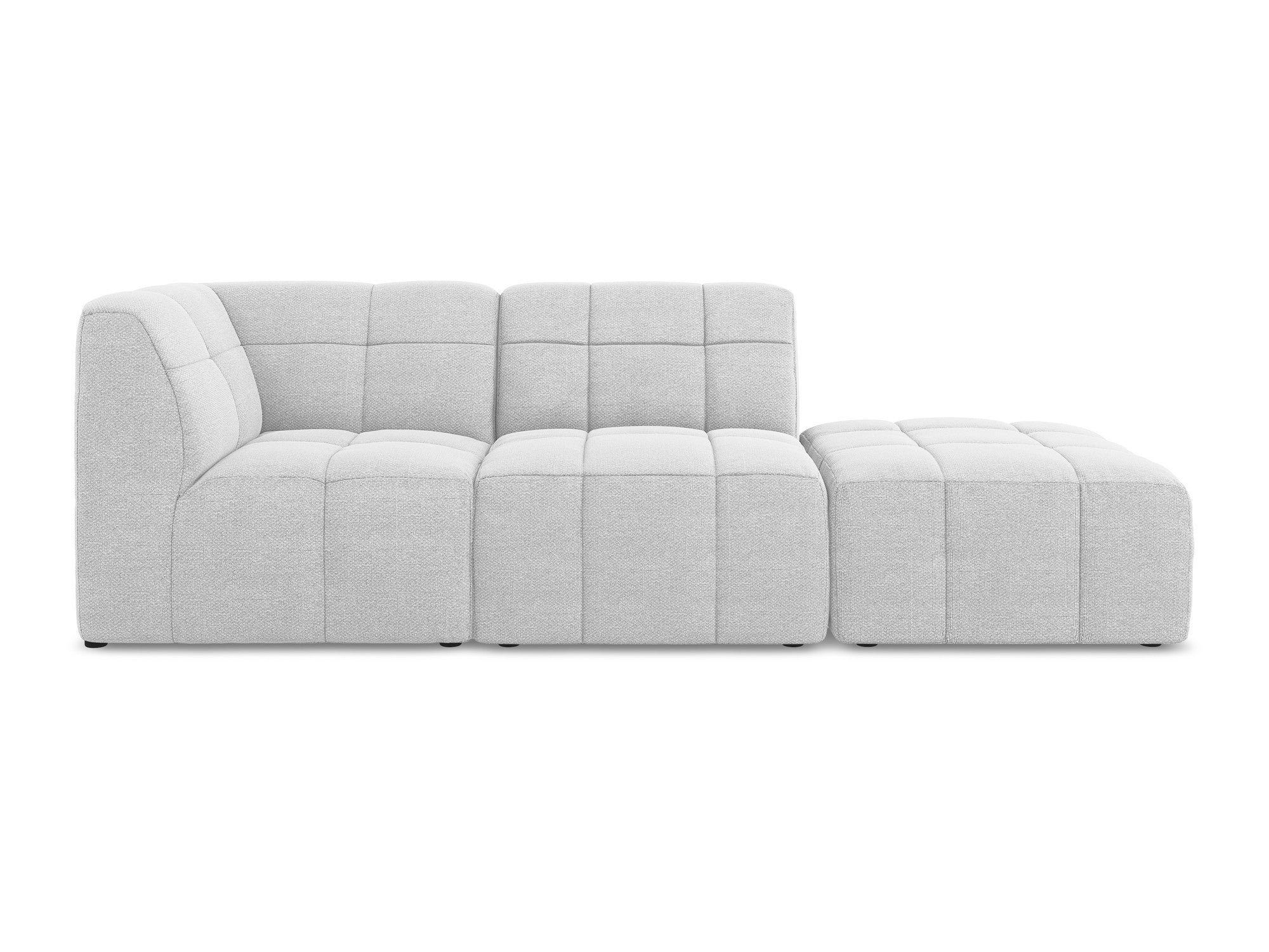 Sofa modułowa lewostronna otwarta 3-osobowa ALOHA srebrny boucle - Image 3