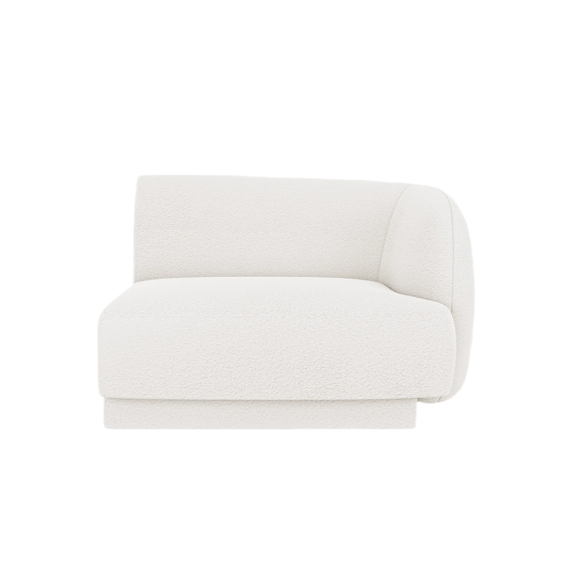 Sofa modułowa MILEY - moduł prawostronny biały boucle