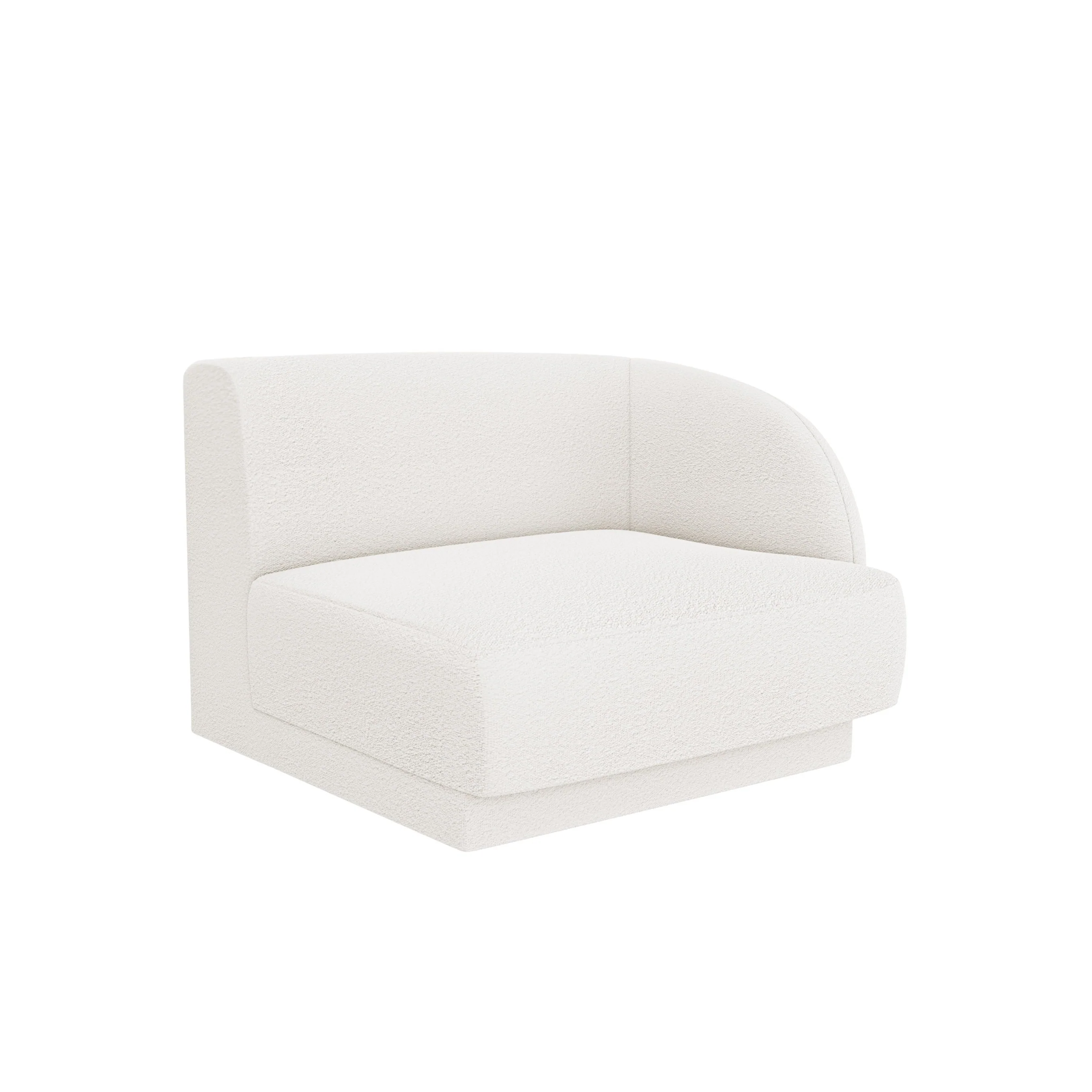 Sofa modułowa MILEY - moduł prawostronny biały boucle - Image 2