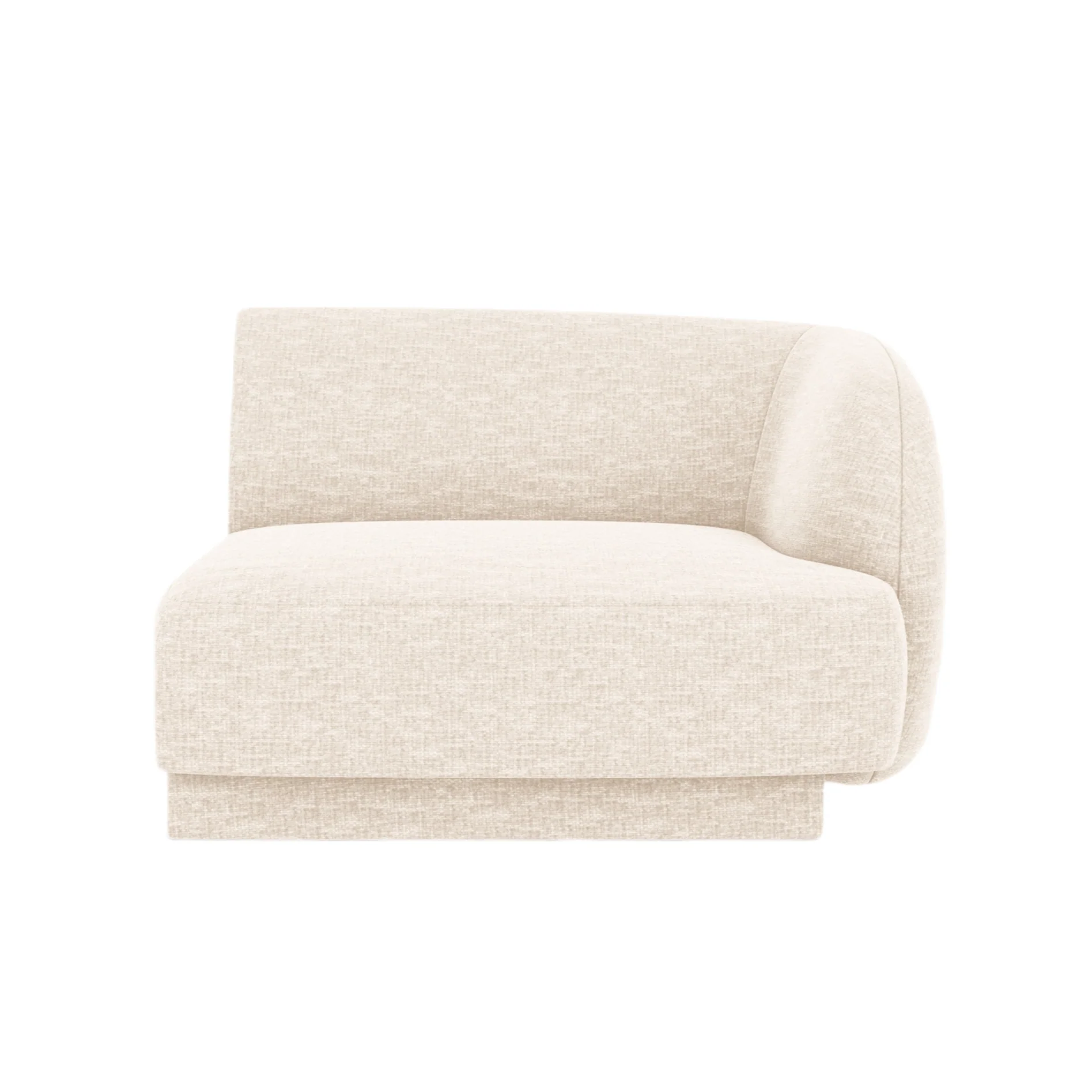 Sofa modułowa MILEY - moduł prawostronny jasnobeżowy szenil jedwabisty