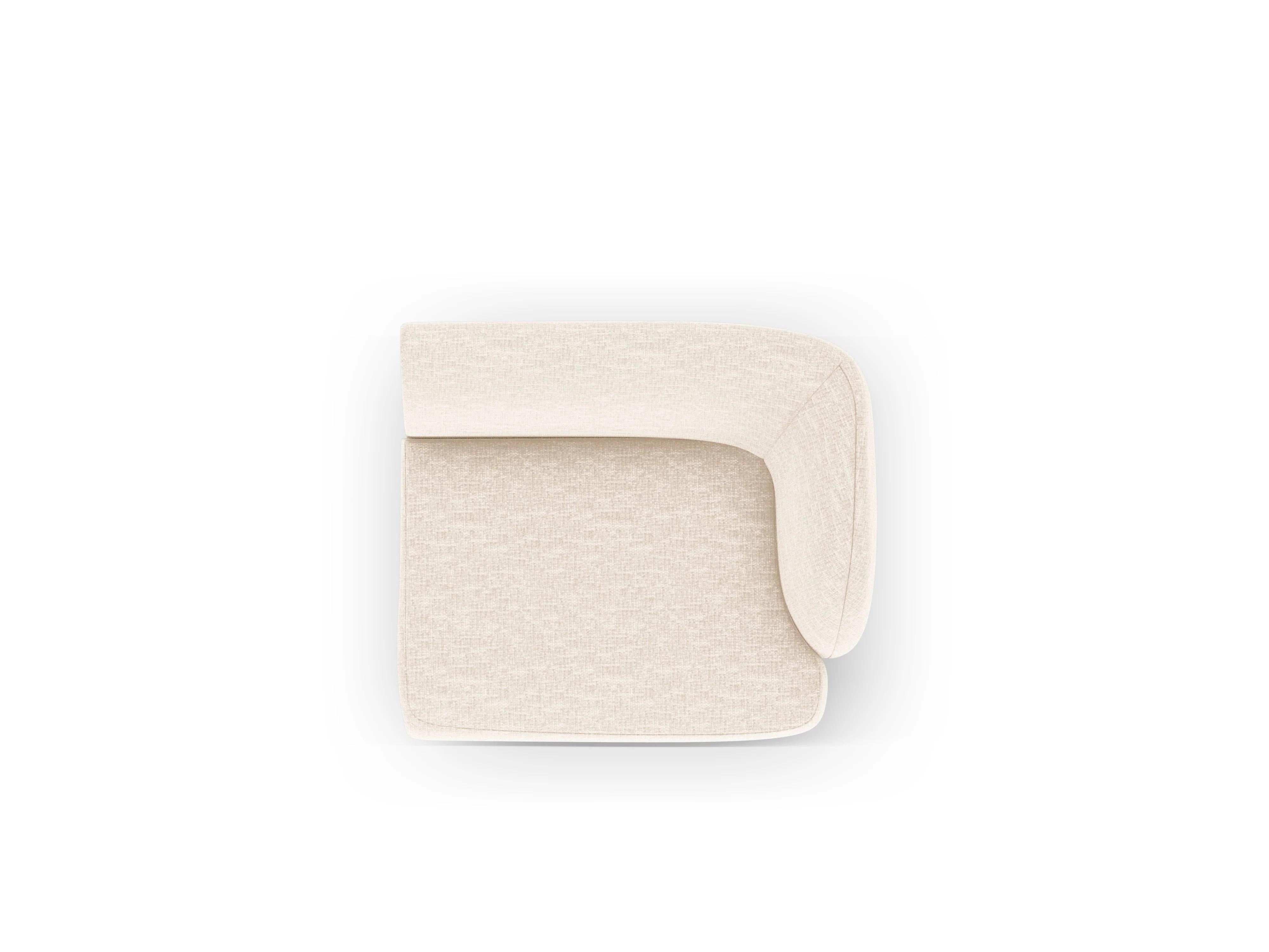 Sofa modułowa MILEY - moduł prawostronny jasnobeżowy szenil jedwabisty - Image 3