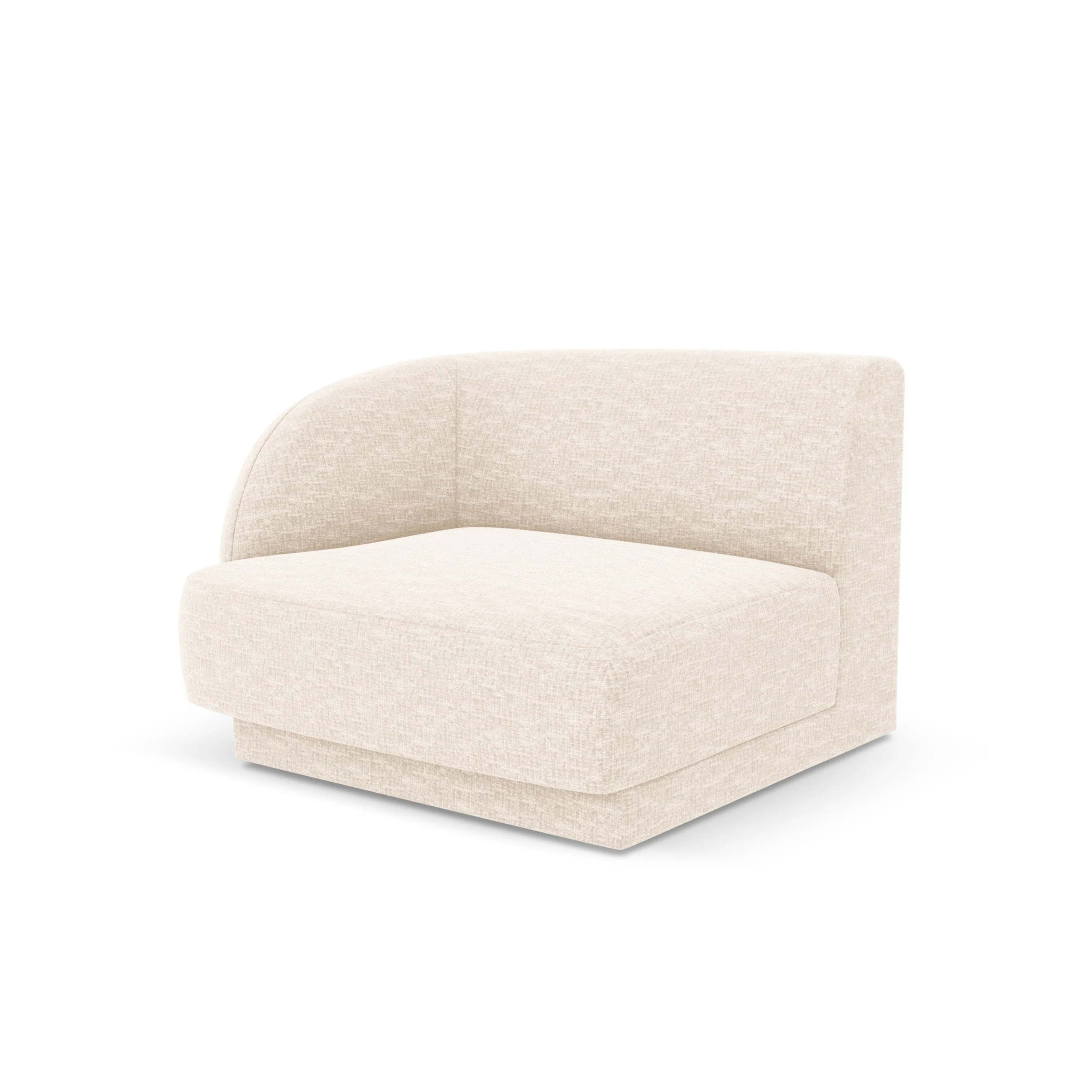 Sofa modułowa MILEY - moduł lewostronny jasnobeżowy szenil jedwabisty - Image 2