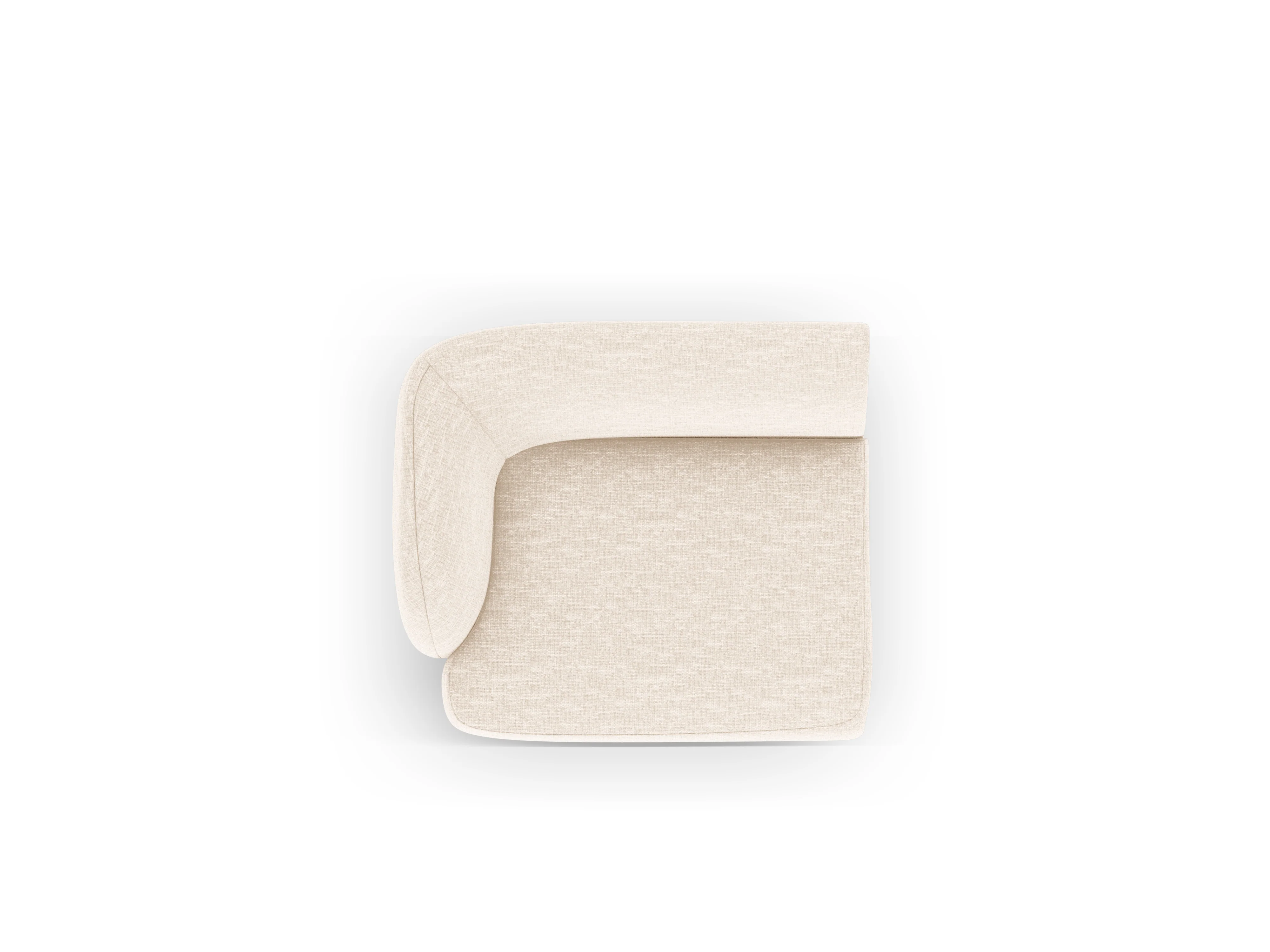 Sofa modułowa MILEY - moduł lewostronny jasnobeżowy szenil jedwabisty - Image 3