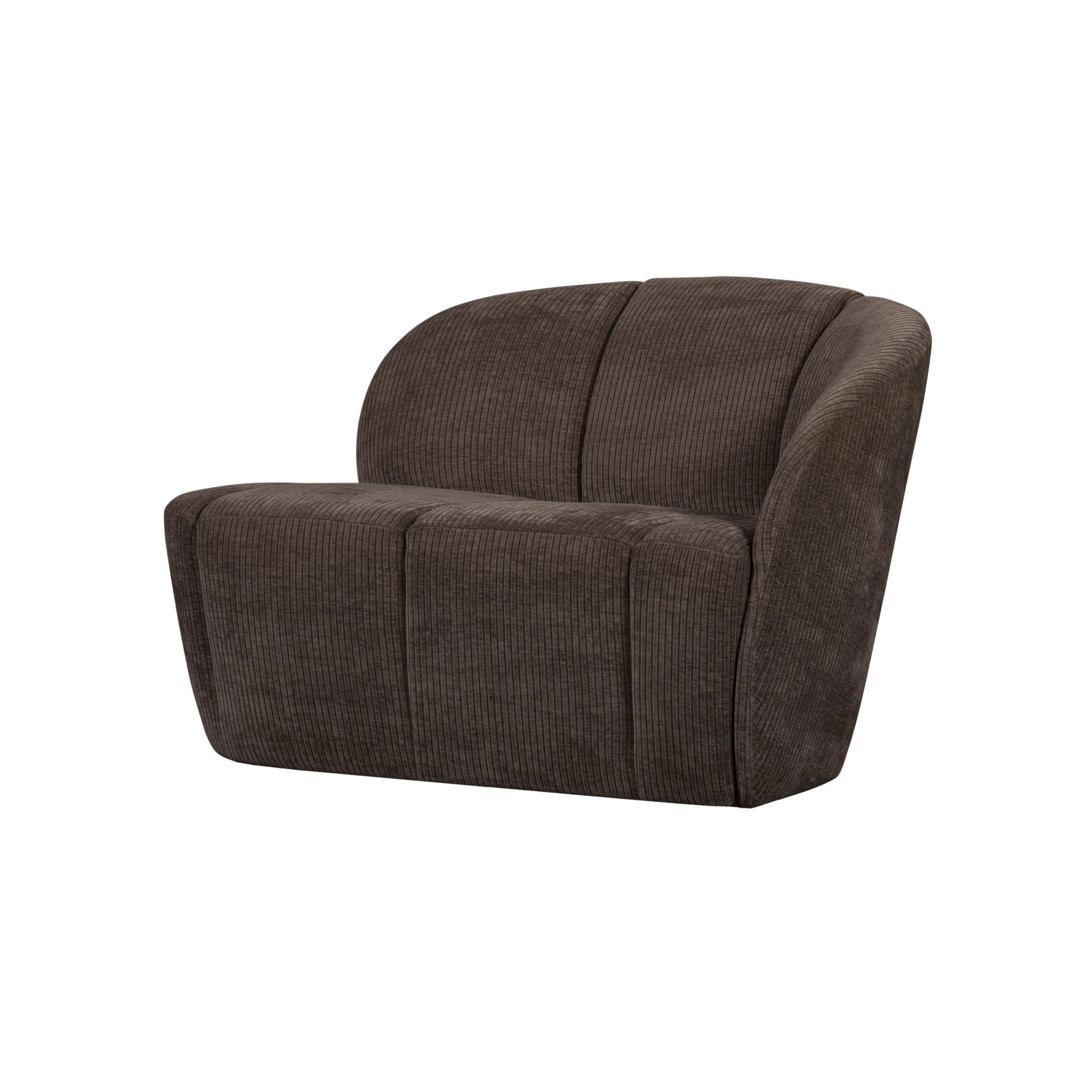 Sofa prawostronna 2-osobowa MOJO ciemnobrązowy sztruks - Image 2