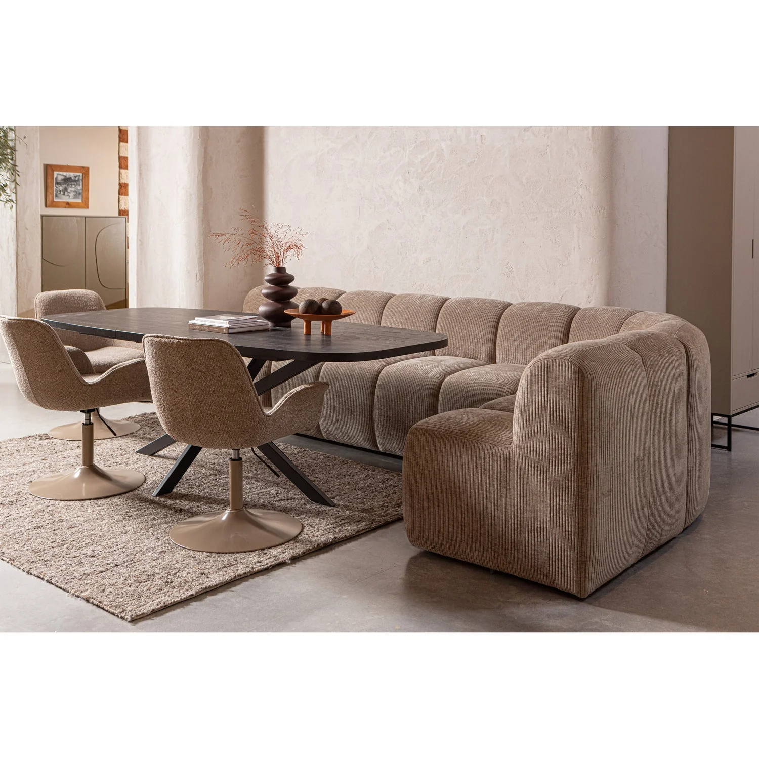 Fotel / moduł MOJO BENCH brązowy melanż boucle - Image 2