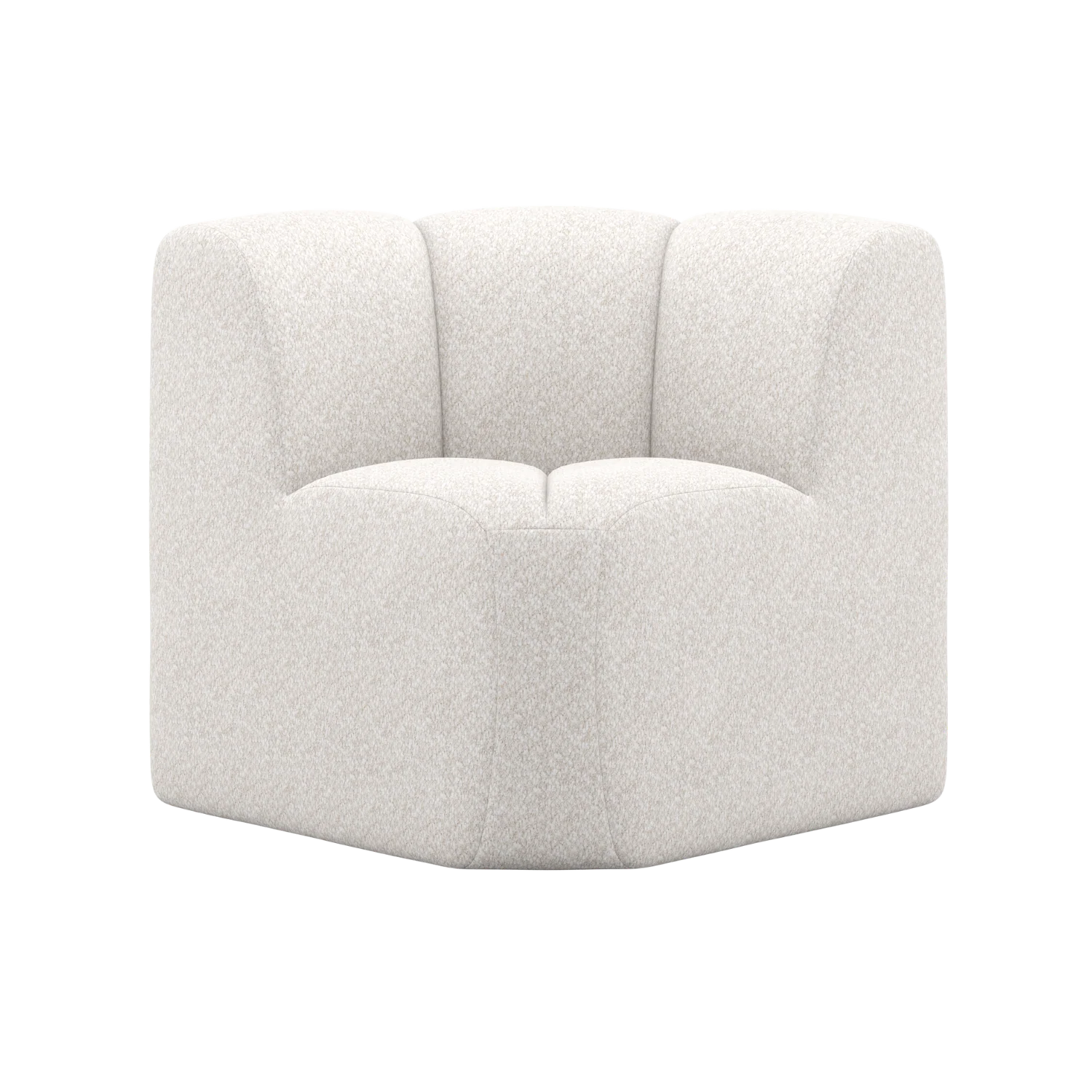 Sofa modułowa MOJO BENCH - element narożny ecru baranek