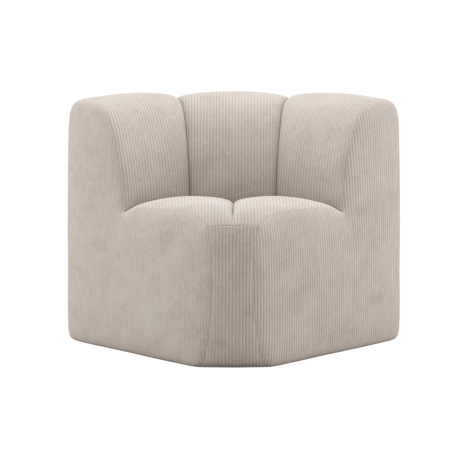 Sofa modułowa MOJO BENCH - element narożny ecru sztruks