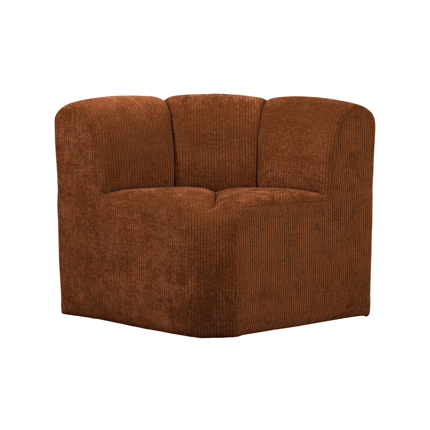 Sofa modułowa MOJO BENCH - element narożny rdzawy brązowy sztruks