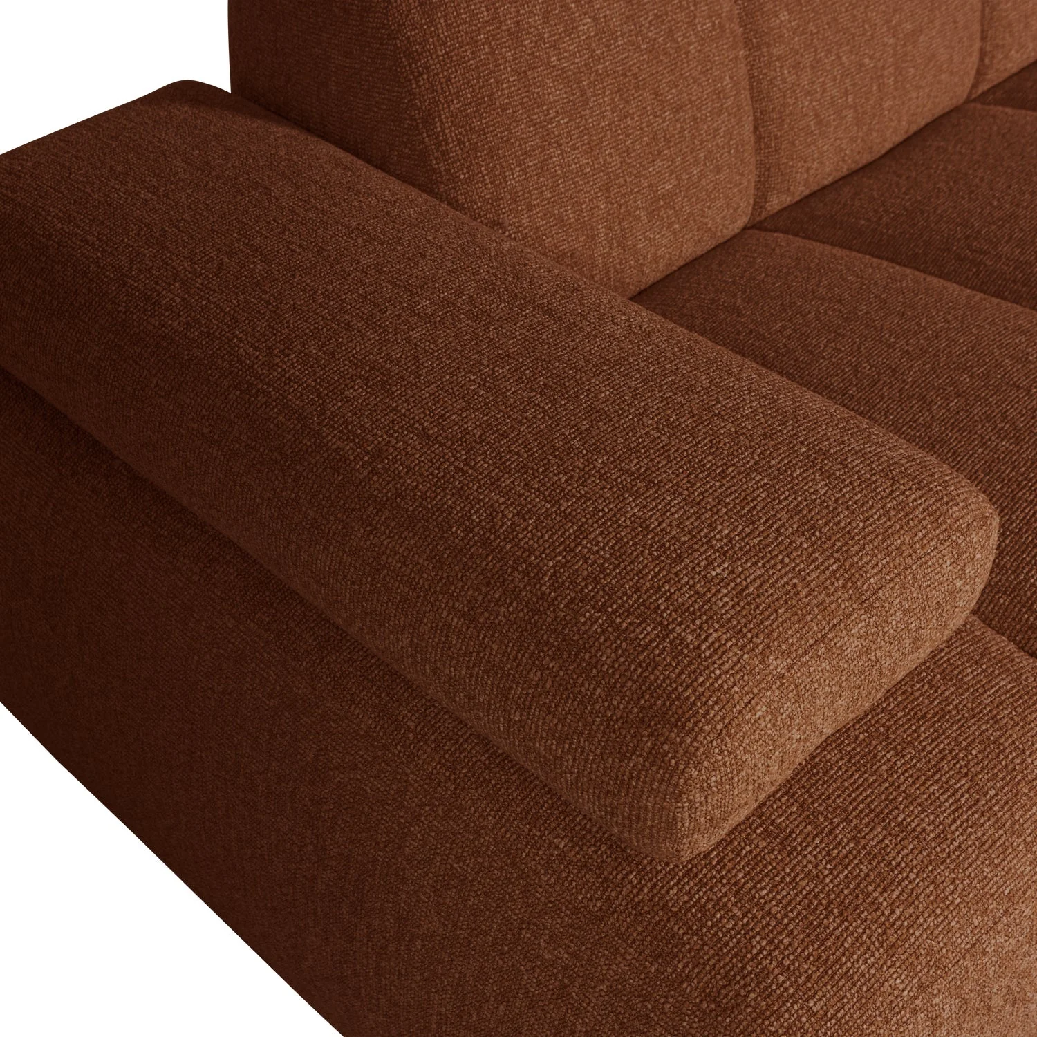 Sofa modułowa MOJO - element 1,5-osobowy lewostronny rdzawy brązowy bouclé - Image 2