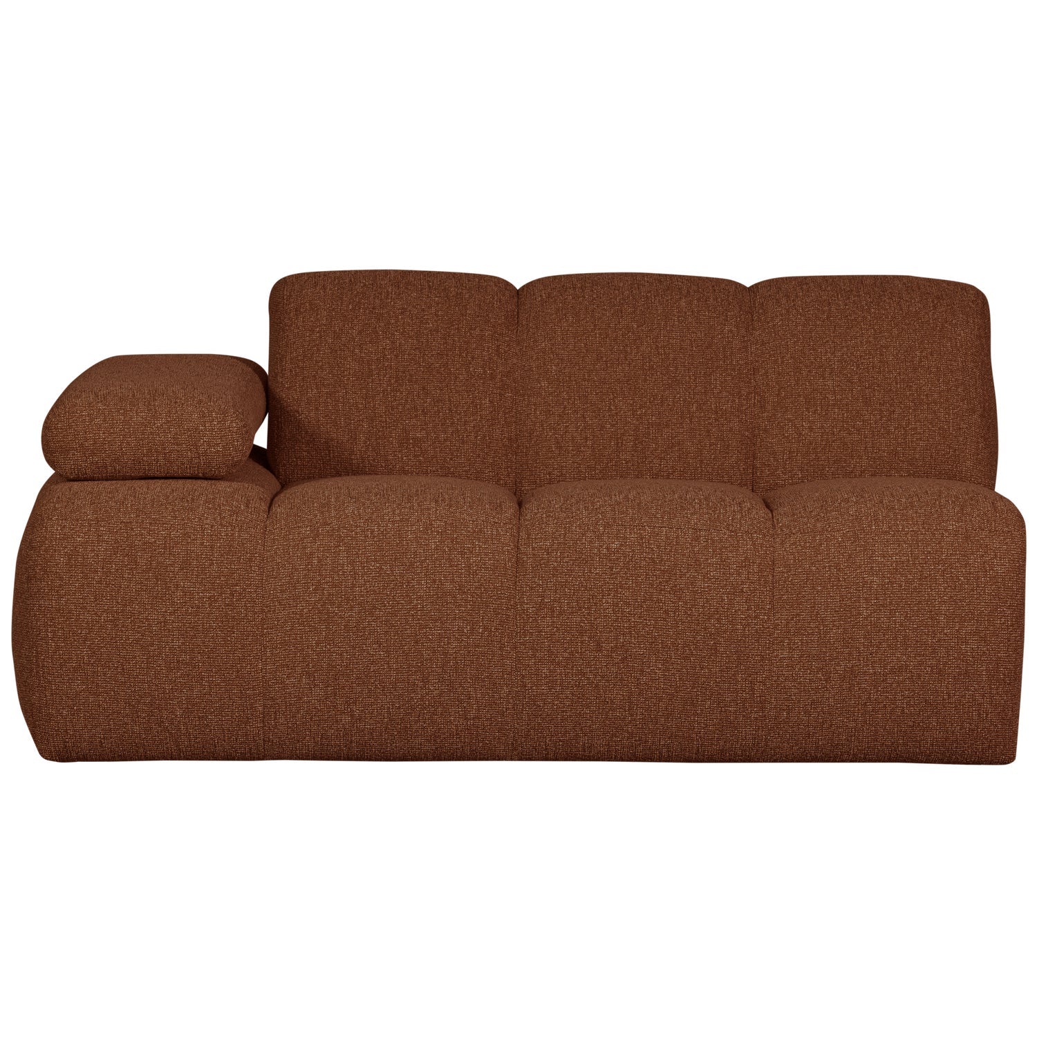 Sofa modułowa MOJO - element 1,5-osobowy lewostronny rdzawy brązowy bouclé - Image 4