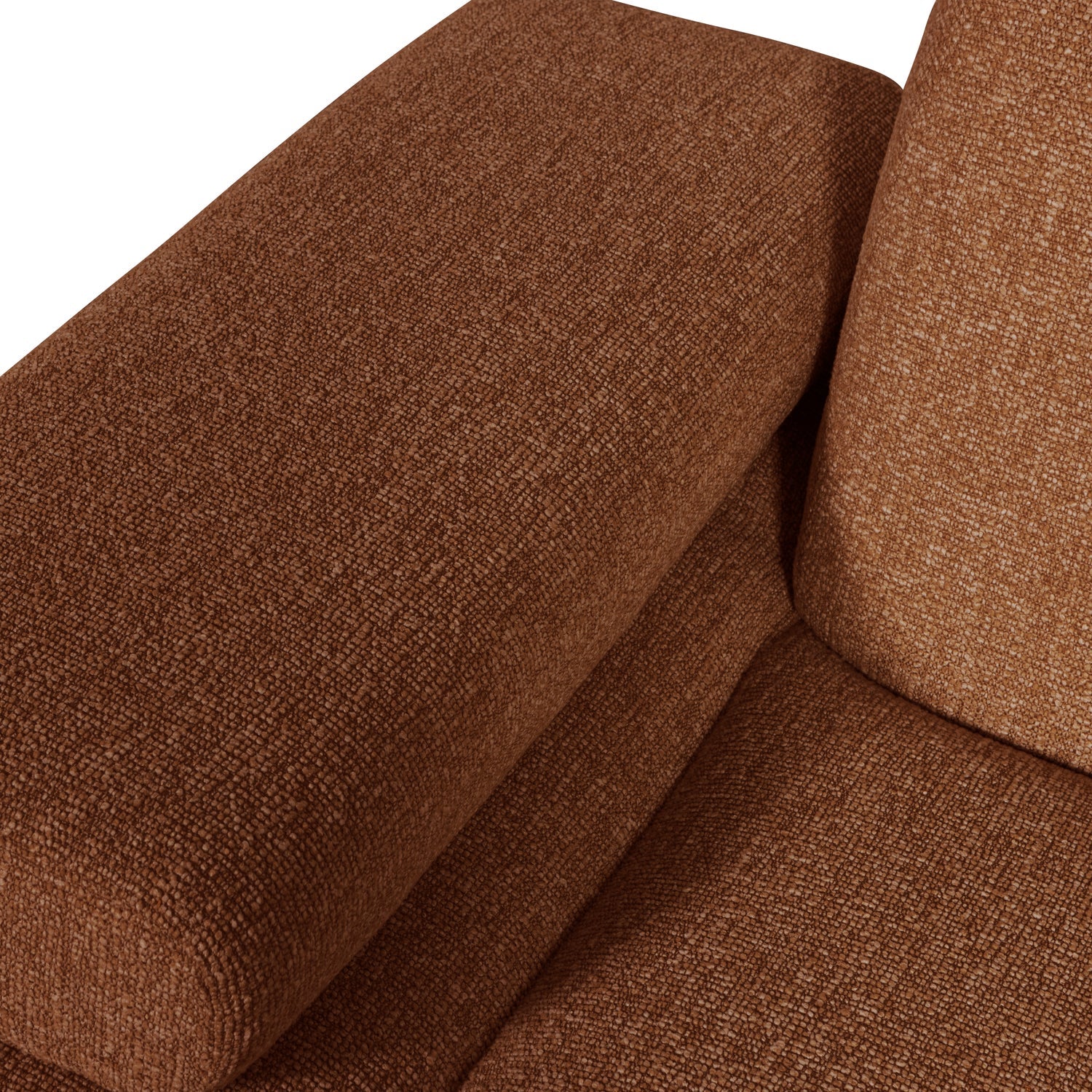 Sofa modułowa MOJO - element lewostronny rdzawy brązowy bouclé - Image 2