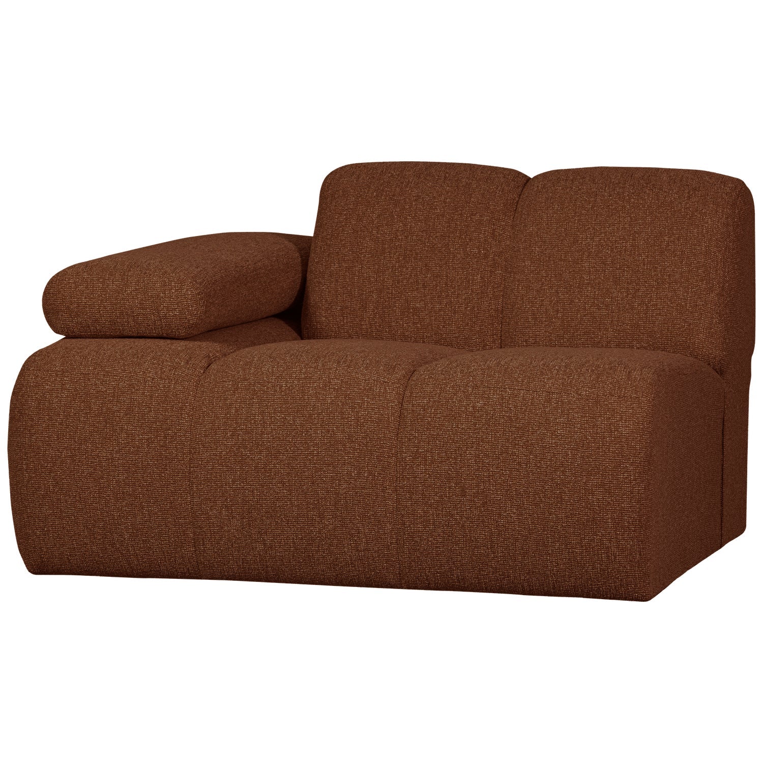 Sofa modułowa MOJO - element lewostronny rdzawy brązowy bouclé - Image 7