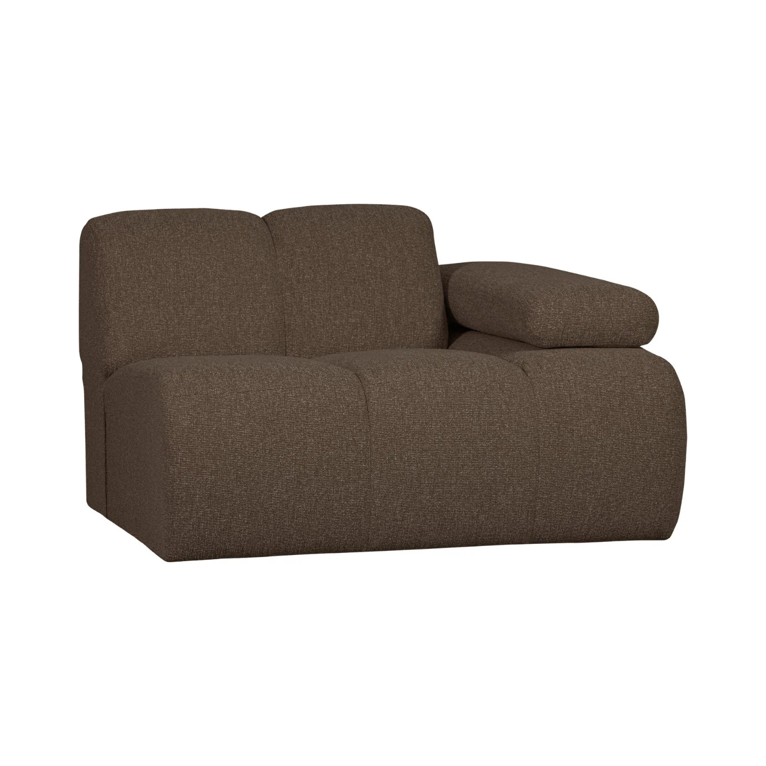Sofa modułowa MOJO - element prawostronny ciemnobrązowy bouclé