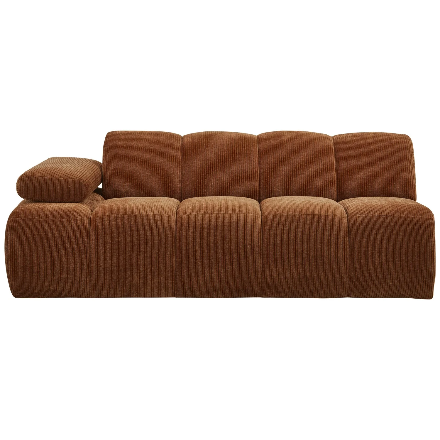 Sofa modułowa MOJO - element 2-osobowy lewostronny rdzawy brązowy sztruks - Image 8