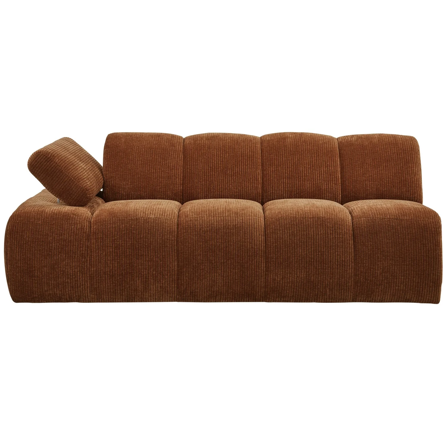 Sofa modułowa MOJO - element 2-osobowy lewostronny rdzawy brązowy sztruks - Image 9