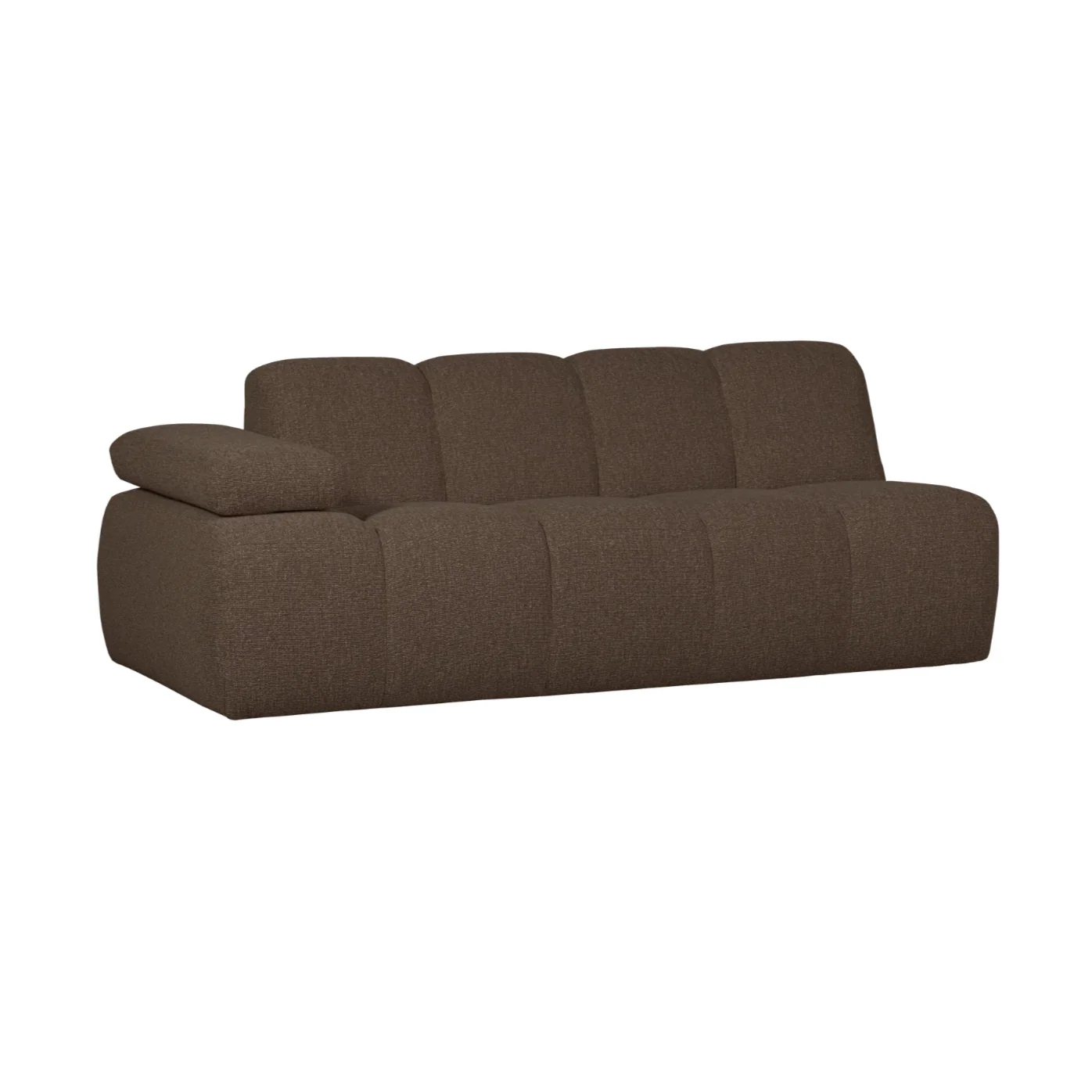 Sofa modułowa MOJO - element 2-osobowy lewostronny ciemnobrązowy bouclé