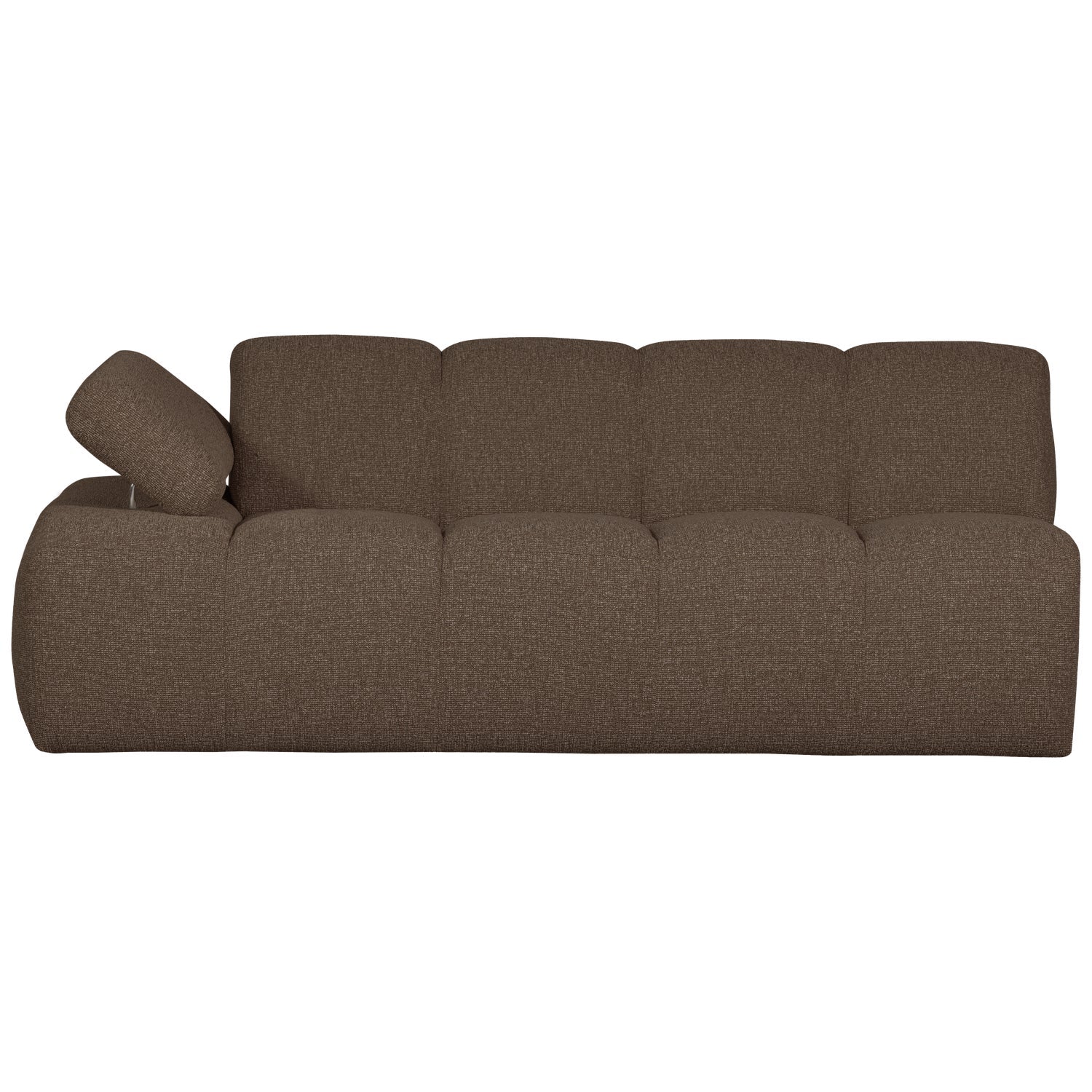 Sofa modułowa MOJO - element 2-osobowy lewostronny ciemnobrązowy bouclé - Image 5