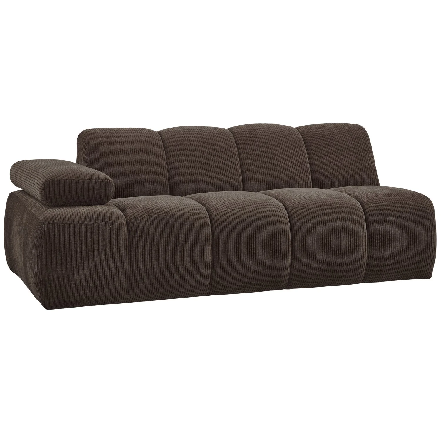 Sofa modułowa MOJO - element 2-osobowy lewostronny ciemnobrązowy sztruks - Image 7