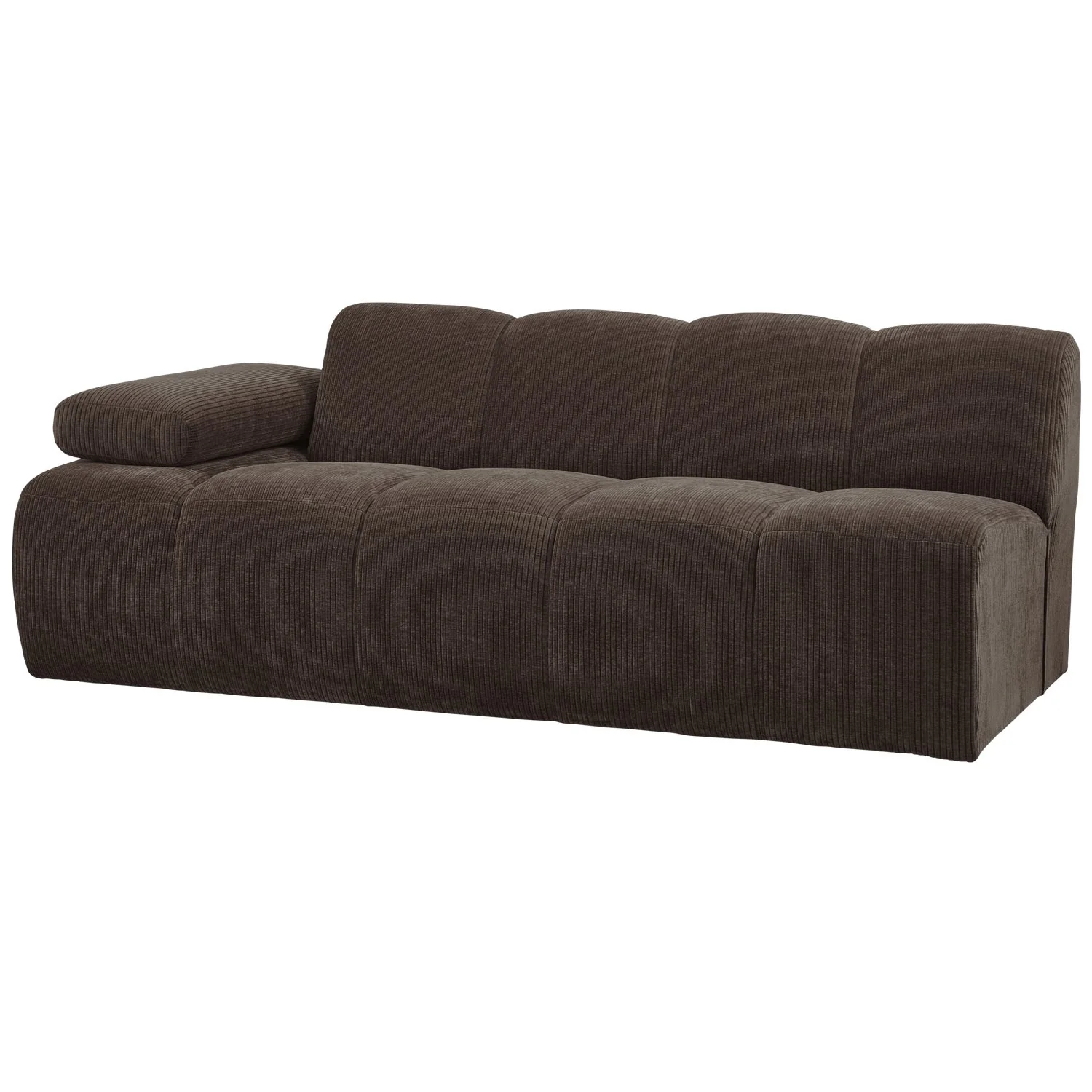 Sofa modułowa MOJO - element 2-osobowy lewostronny ciemnobrązowy sztruks - Image 8