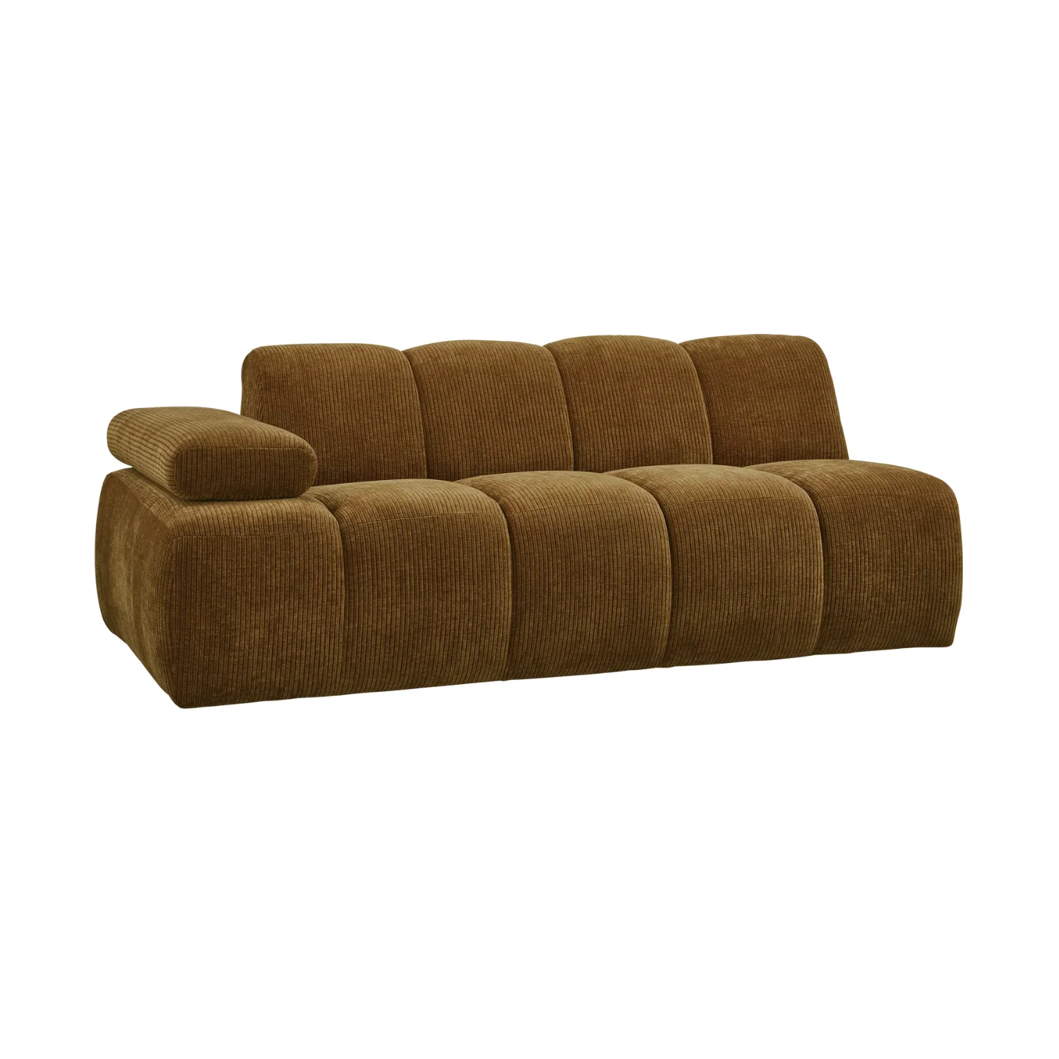 Sofa modułowa MOJO - element 2-osobowy lewostronny ciemny miodowy sztruks