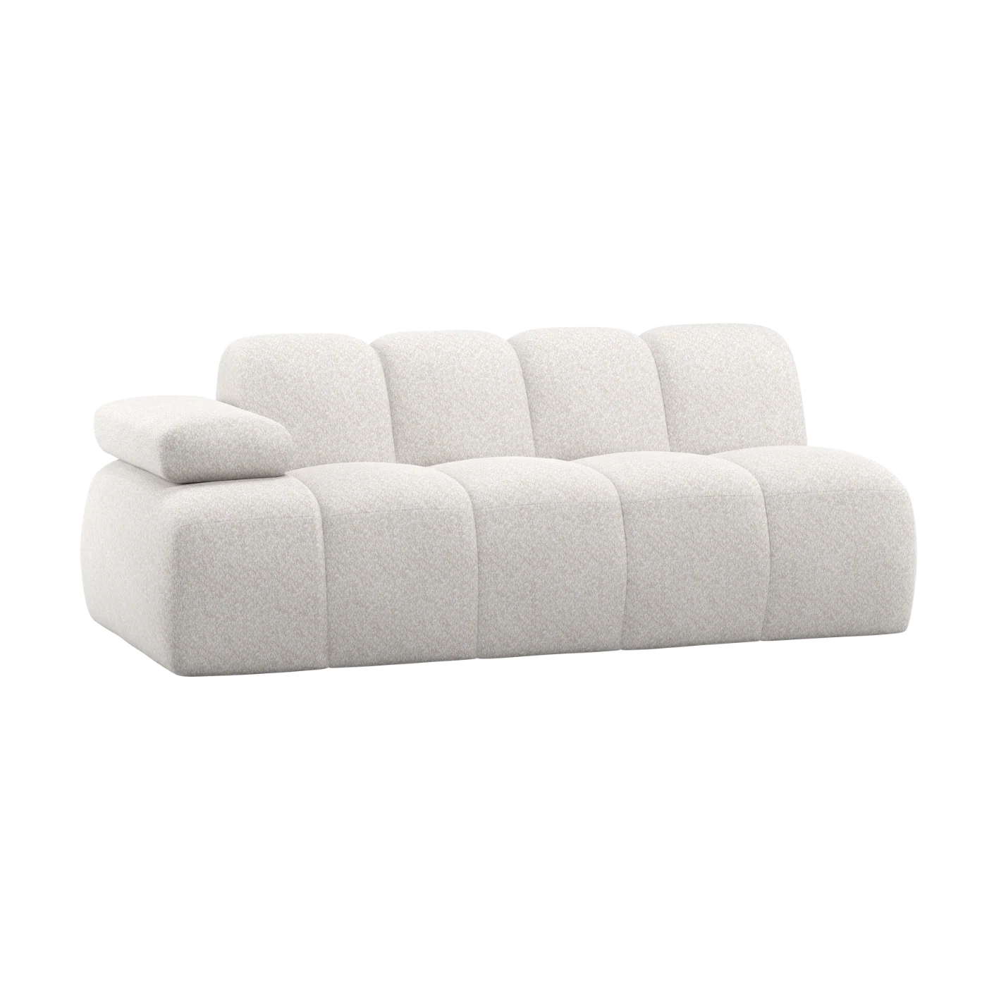 Sofa modułowa MOJO - element 2-osobowy lewostronny ecru baranek