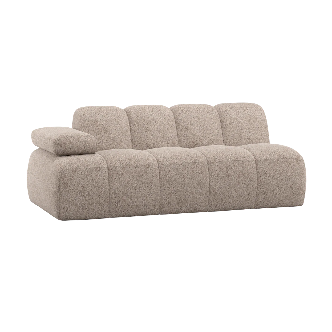 Sofa modułowa MOJO - element 2-osobowy lewostronny piaskowy baranek
