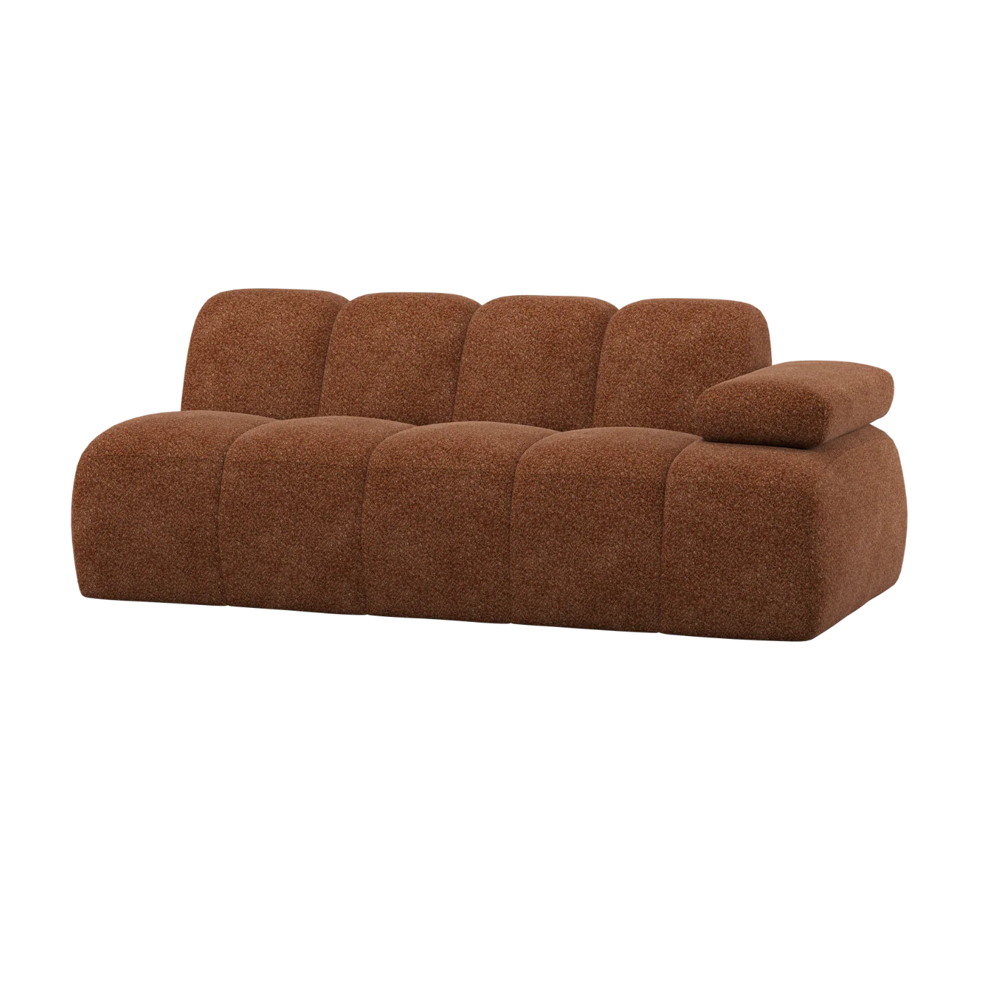 Sofa modułowa MOJO - element 2-osobowy prawostronny rdzawy brązowy baranek