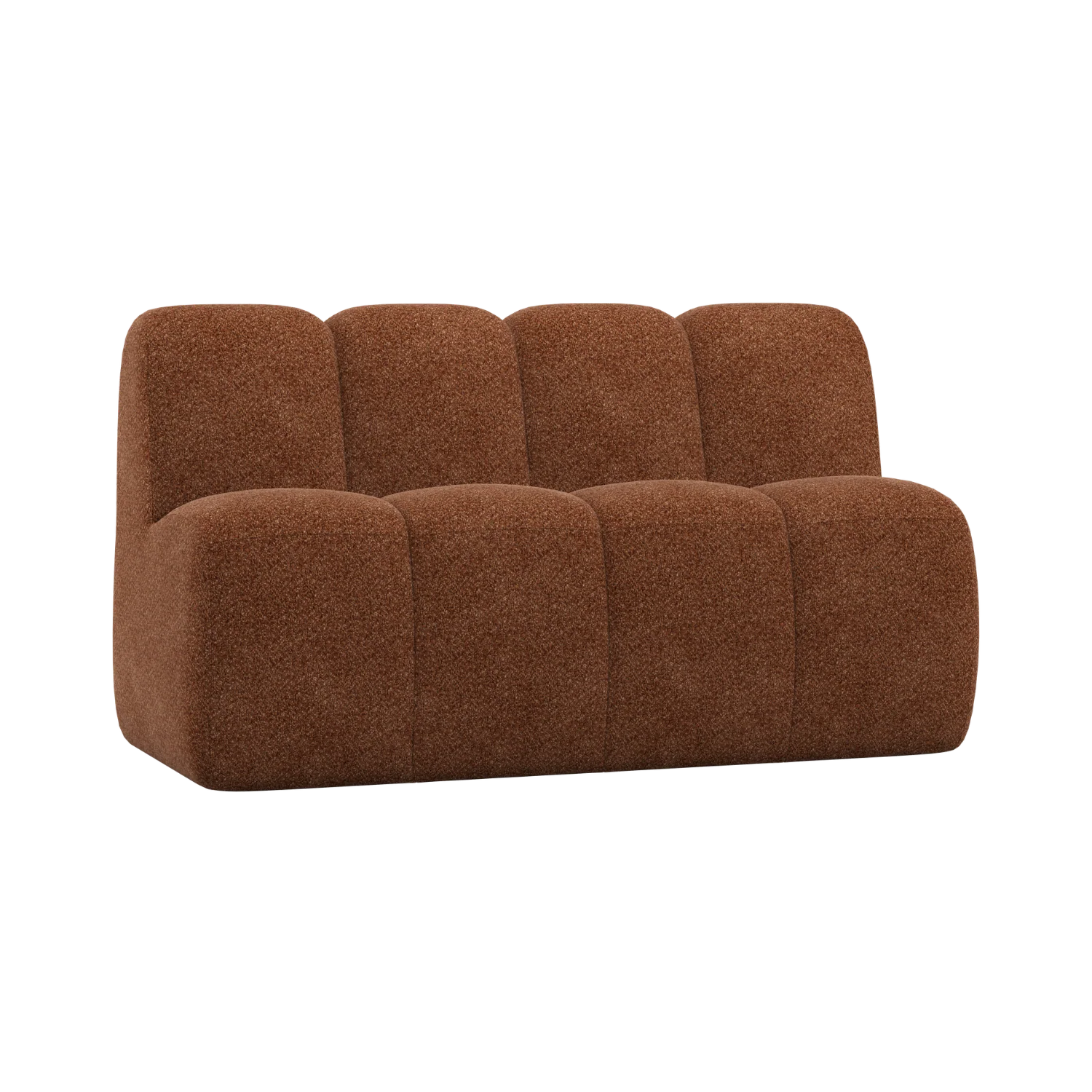 Sofa modułowa MOJO BENCH - element 3-osobowy rdzawy brązowy baranek