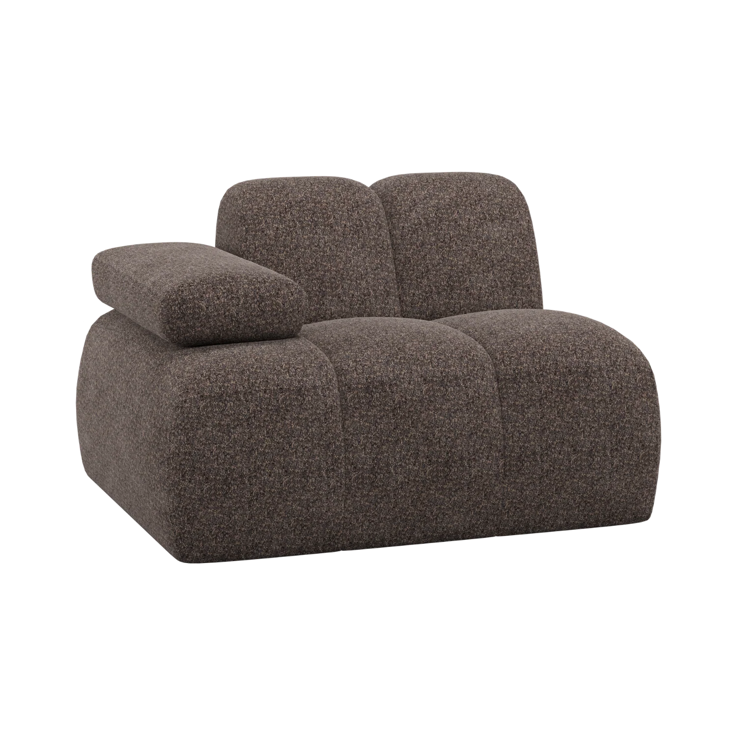 Sofa modułowa MOJO - element lewostronny brązowy baranek